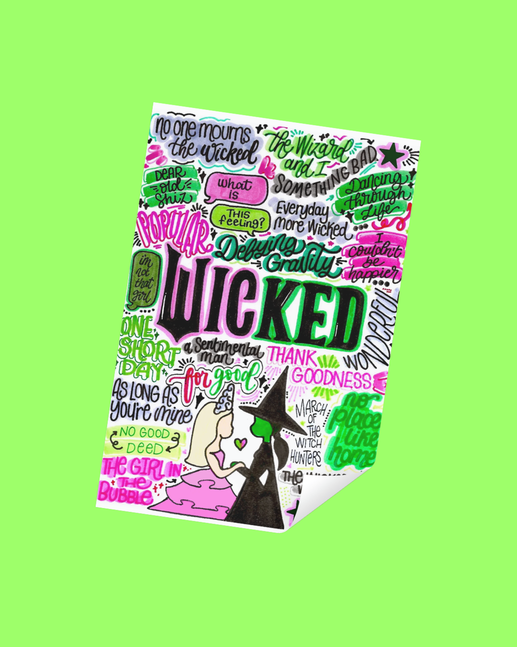 Wicked the Movie Inspired Vinyl Poster Sticker – Perfect for Laptops, Water Bottles, Scrapbooks & More