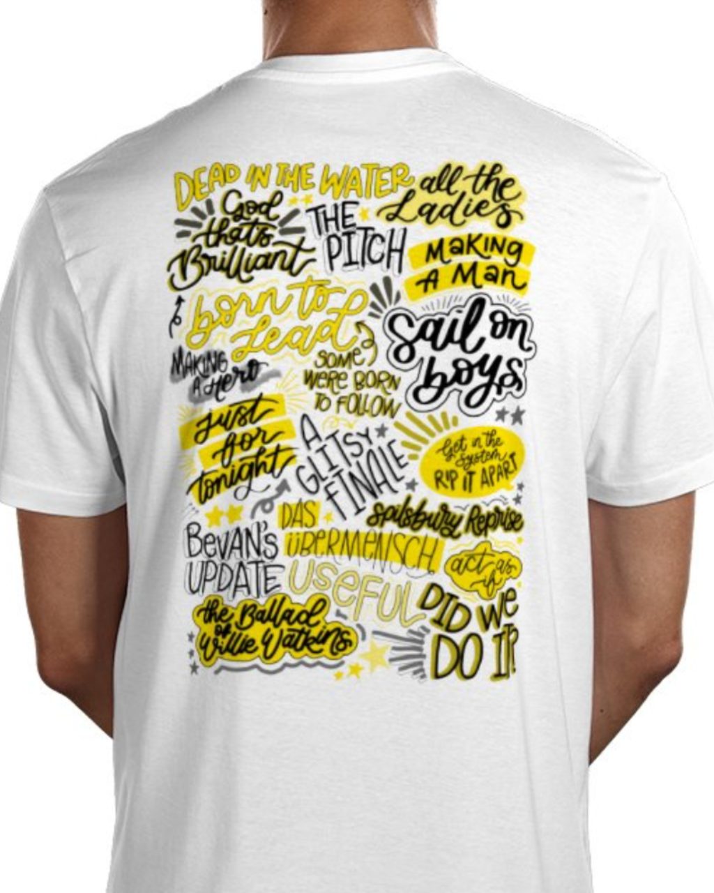 Operation Mincemeat the musical inspired Hand-Drawn Artwork T shirt WHITE - Musical Theatre Clothing