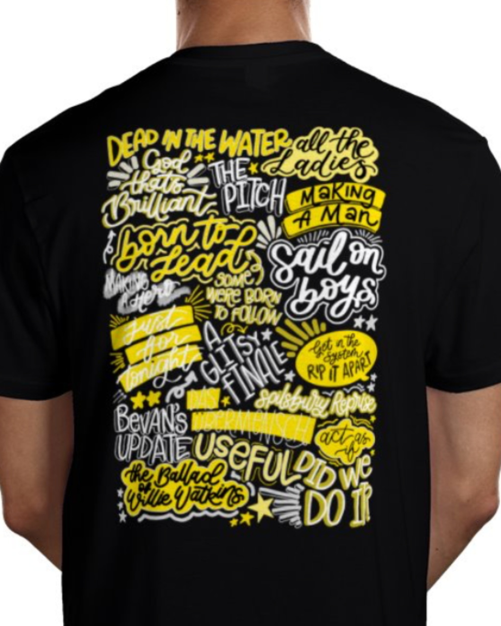 Operation Mincemeat the musical inspired Hand-Drawn Artwork T shirt BLACK - Musical Theatre Clothing