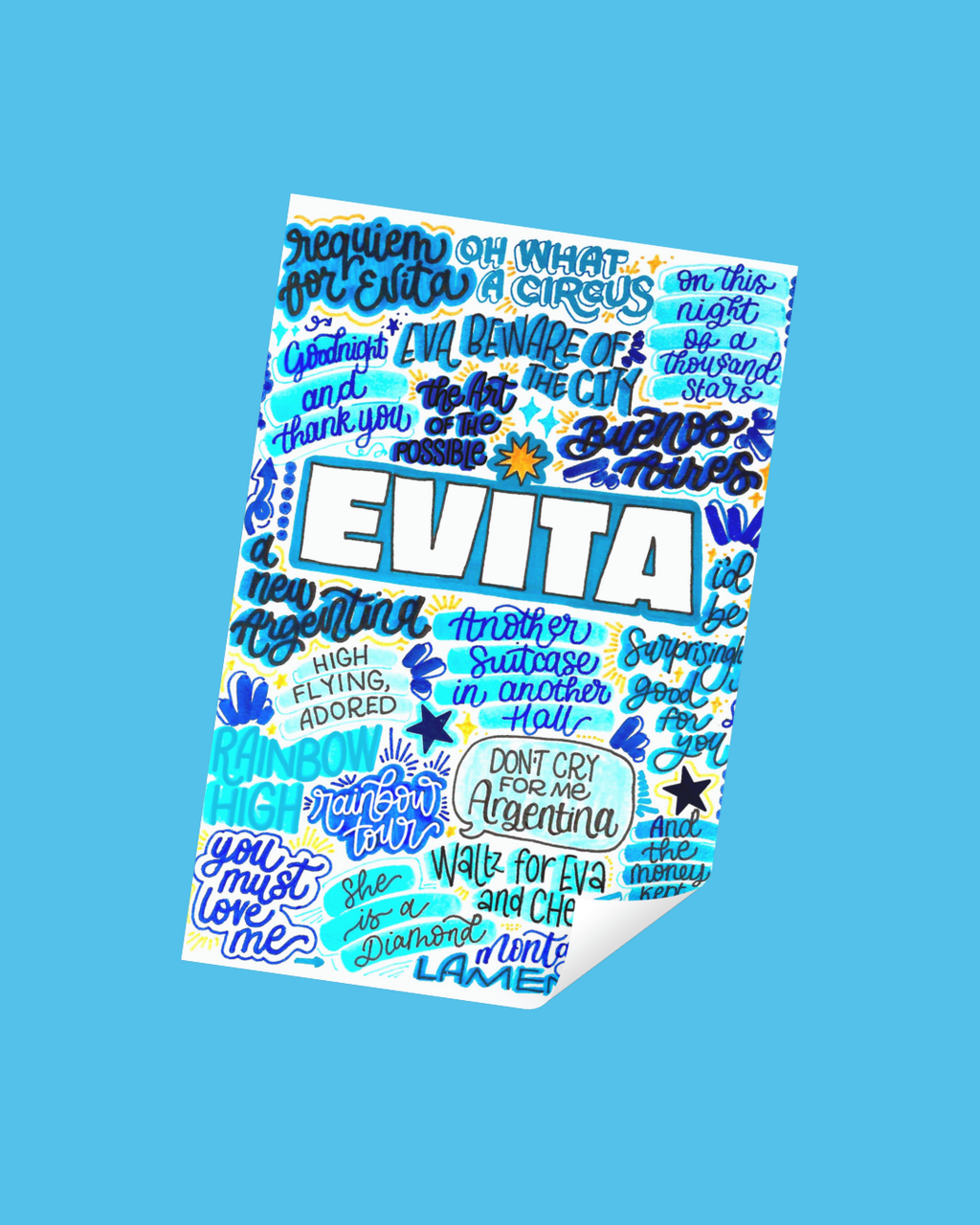 Evita Inspired Vinyl Poster Sticker – Perfect for Laptops, Water Bottles, Scrapbooks & More