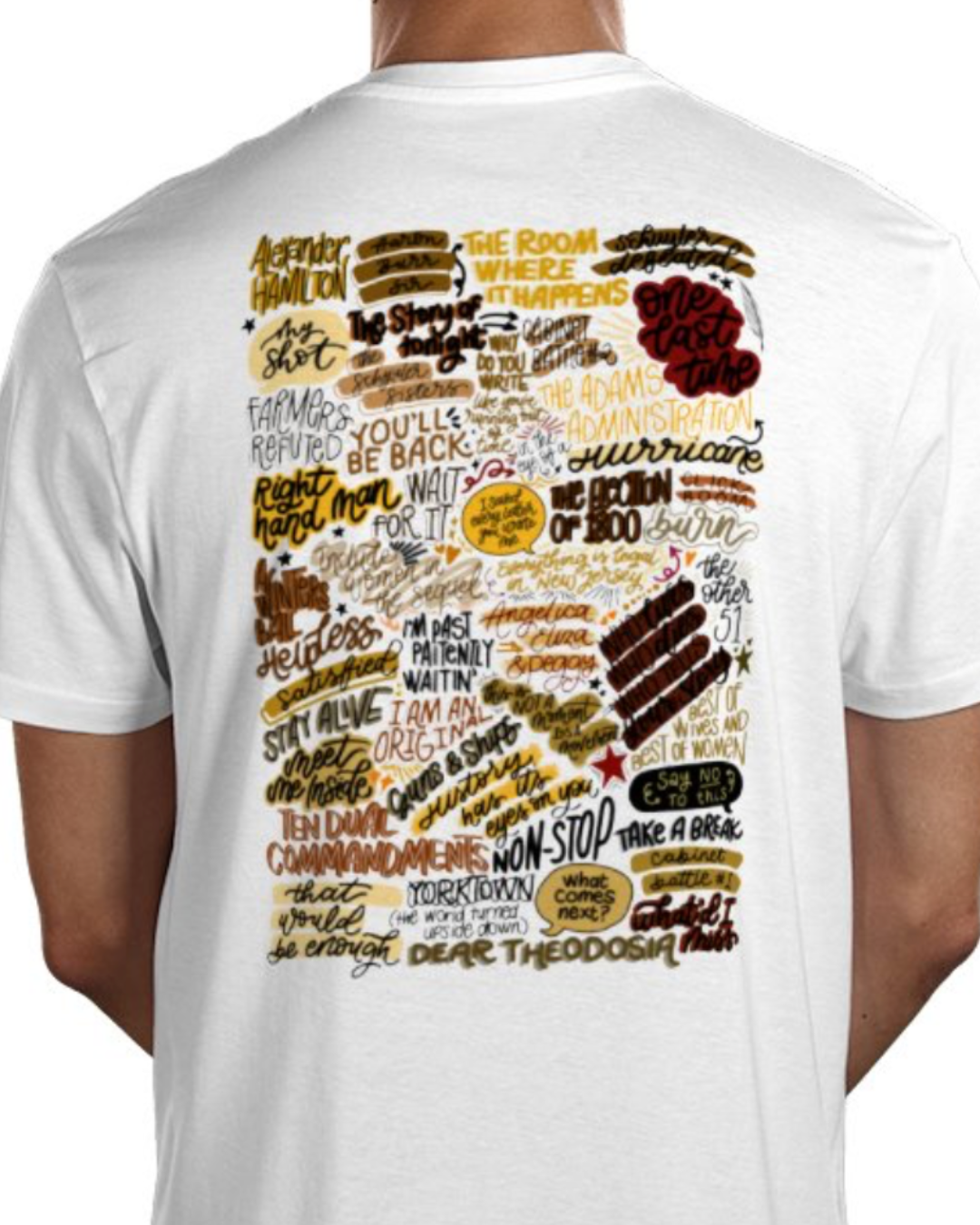 Hamilton the musical inspired Hand-Drawn Artwork T shirt - Musical Theatre Clothing
