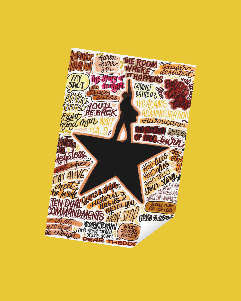 Hamilton Inspired Vinyl Poster Sticker – Perfect for Laptops, Water Bottles, Scrapbooks & More