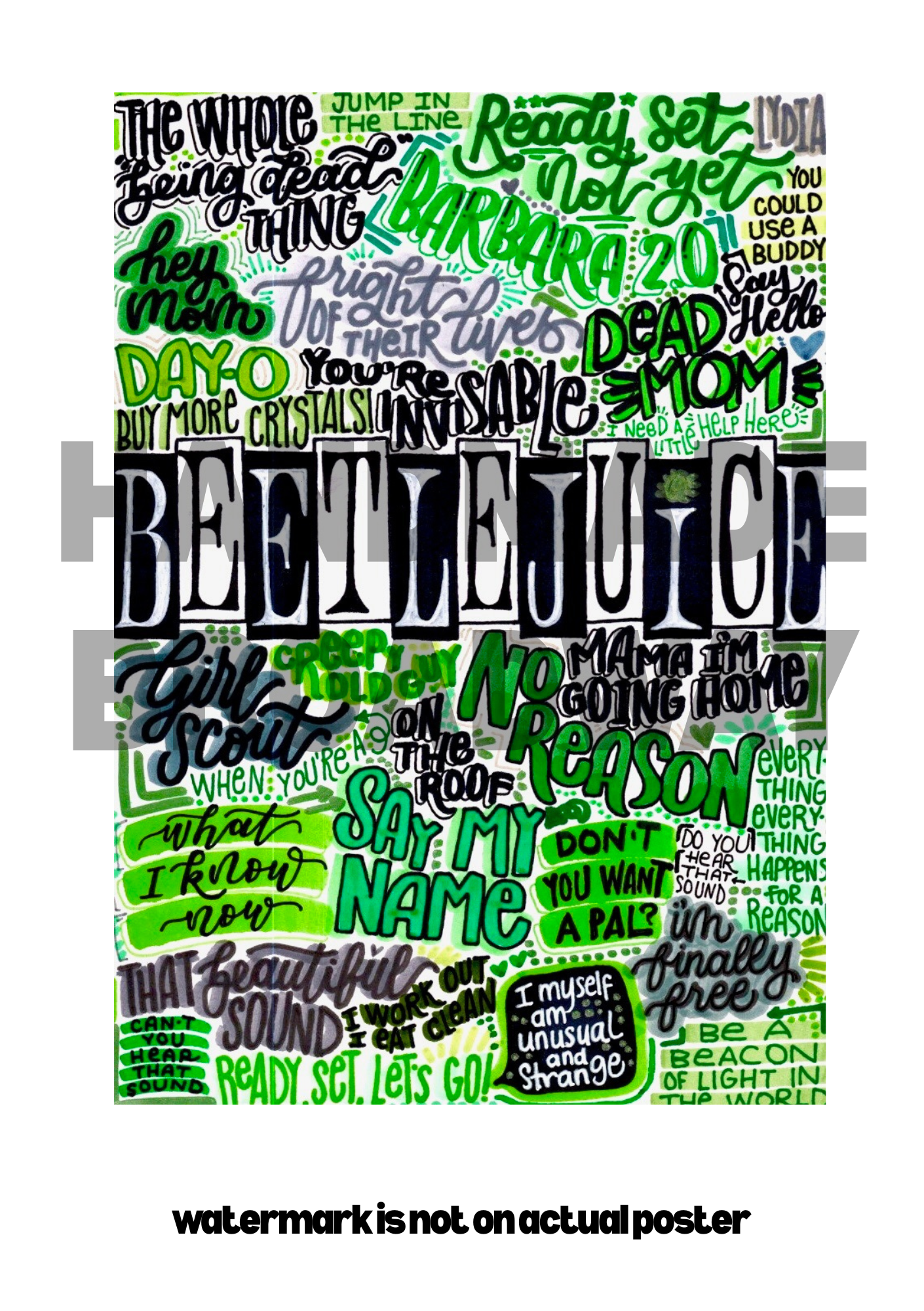 Beetlejuice - Musical Inspired Glossy Print - Originally Hand Drawn