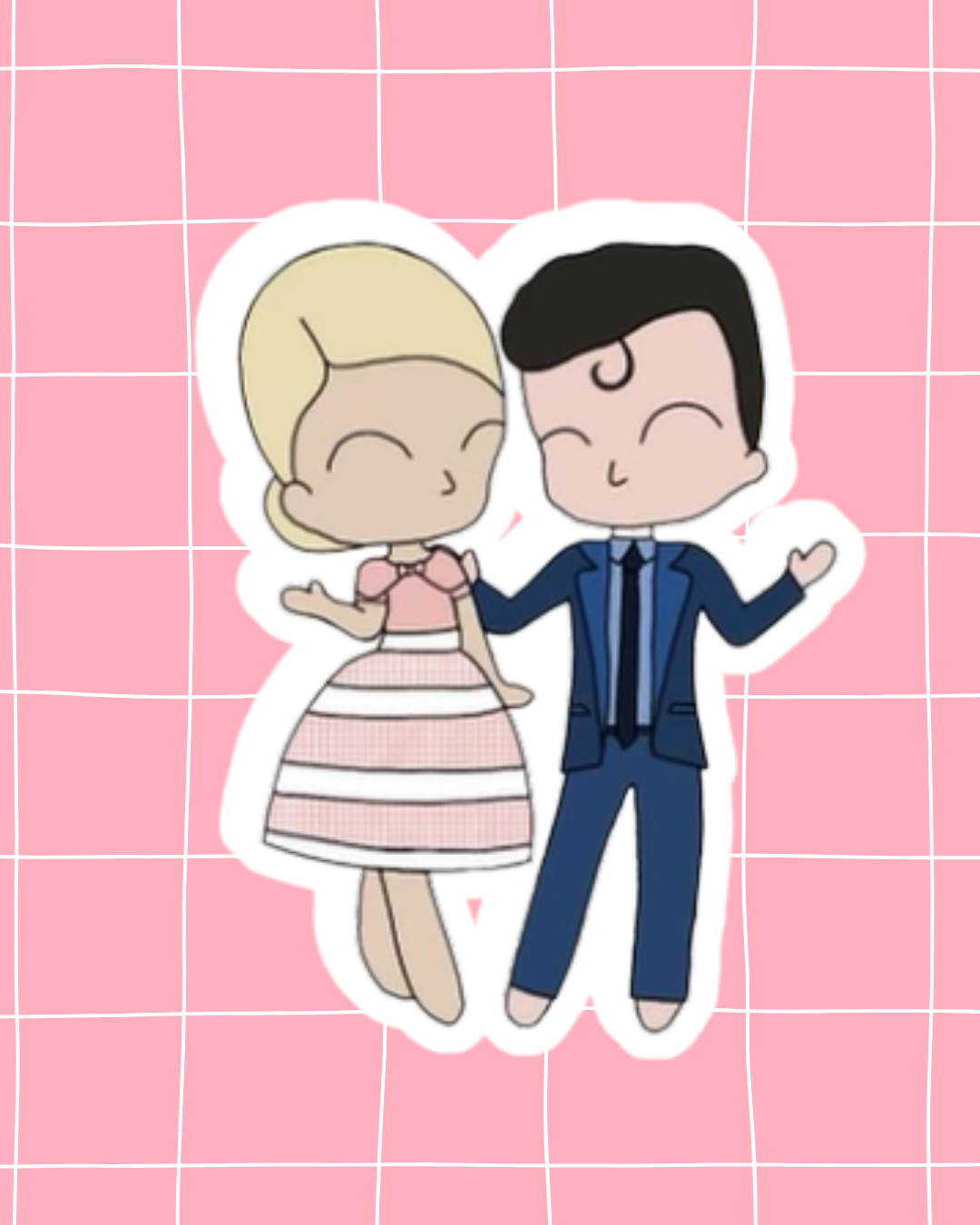 Hairspray the Musical Inspired Vinyl Sticker – Link and Amber| Perfect for Laptops, Water Bottles, Scrapbooks & More