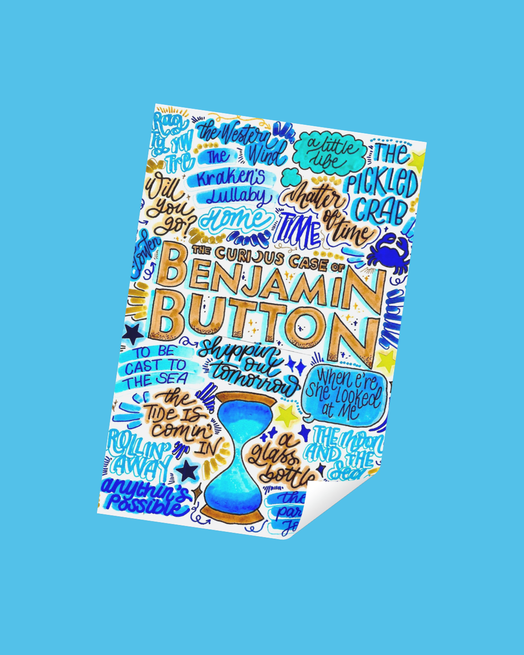 Benjamin Button Musical Inspired Vinyl Poster Sticker – Perfect for Laptops, Water Bottles, Scrapbooks & More