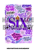 Six - Musical Inspired Glossy Print - Originally Hand Drawn