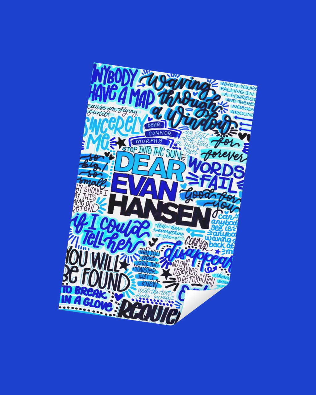 Dear Evan Hansen Inspired Vinyl Poster Sticker – Perfect for Laptops, Water Bottles, Scrapbooks & More