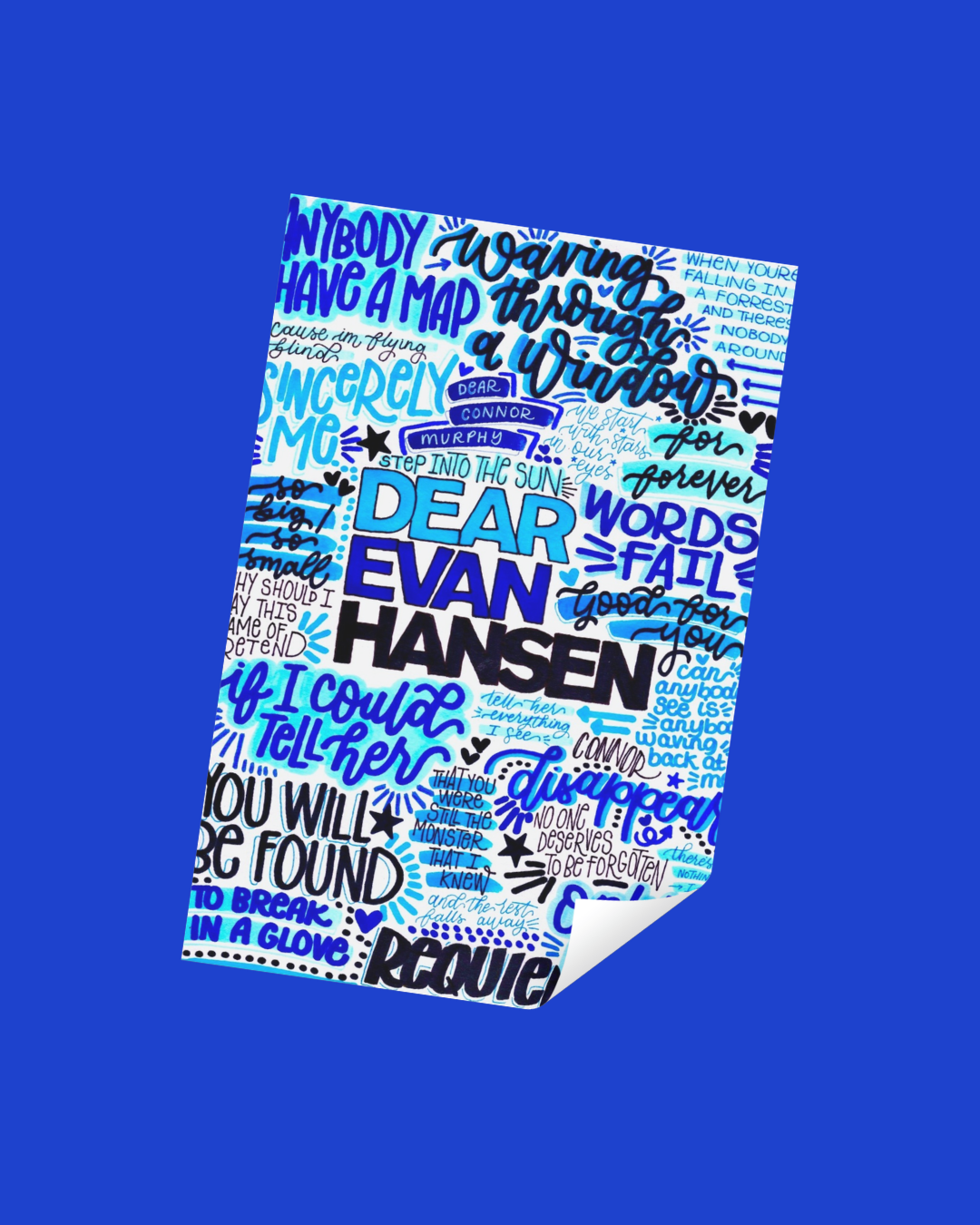 Dear Evan Hansen Inspired Vinyl Poster Sticker – Perfect for Laptops, Water Bottles, Scrapbooks & More