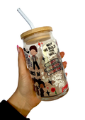 Hadestown Inspired Glass Tumbler Cup with Straw