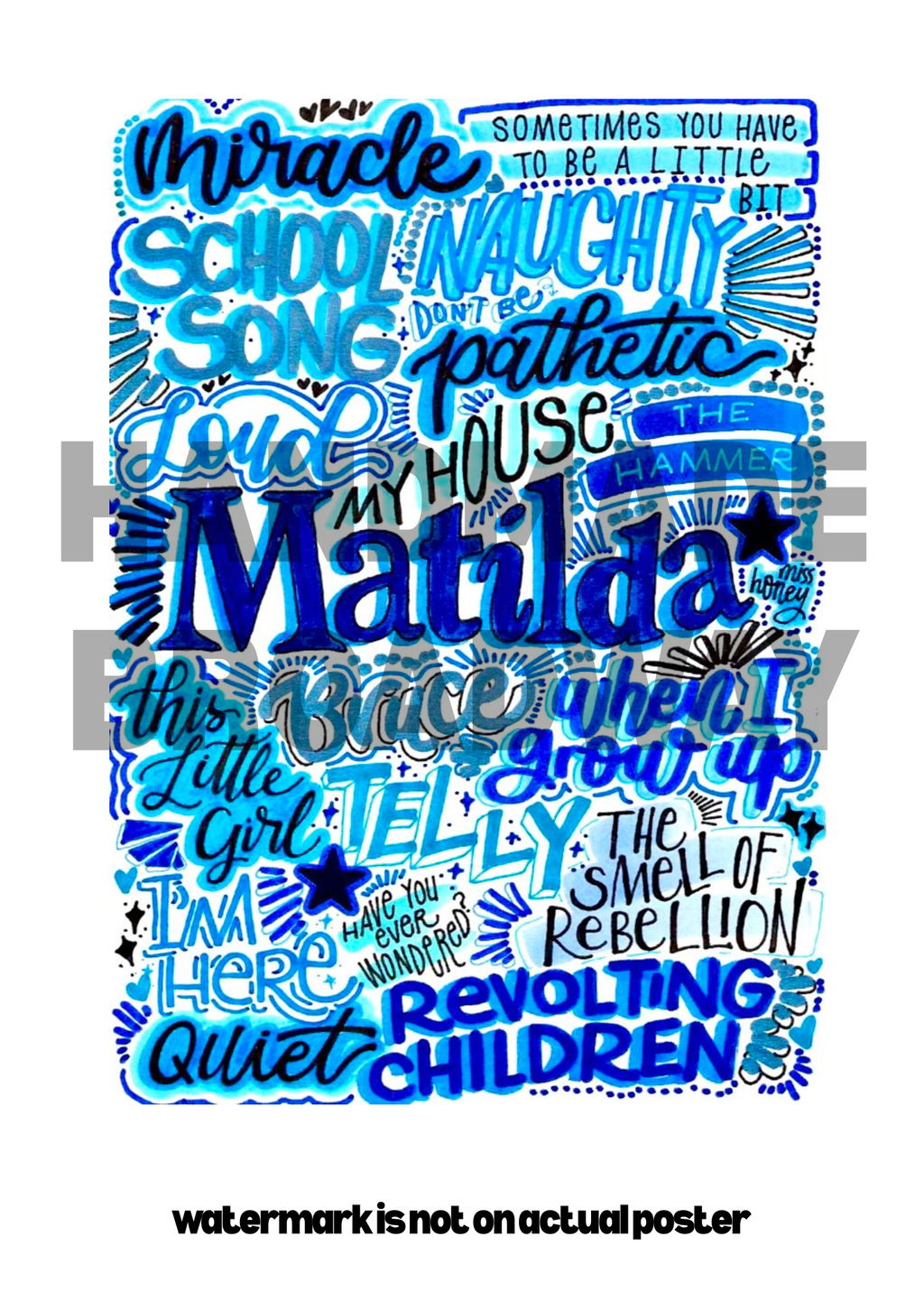 Matilda - Musical Inspired Glossy Print - Originally Hand Drawn
