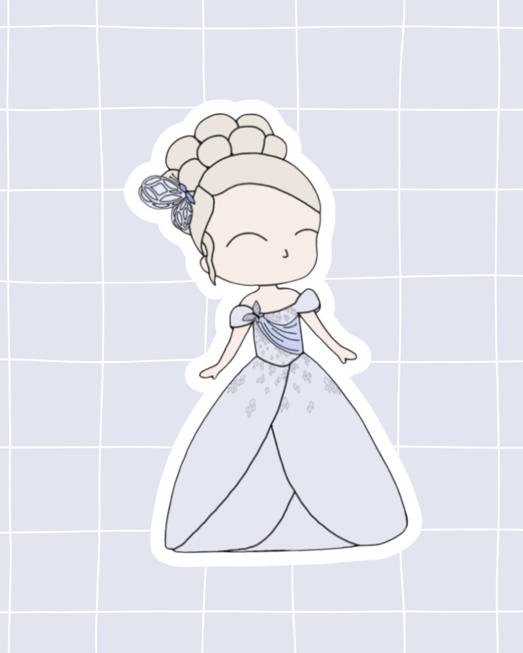 Bad Cinderella the Musical Inspired Vinyl Sticker – Cinderella- Ball Gown | Perfect for Laptops, Water Bottles, Scrapbooks & More