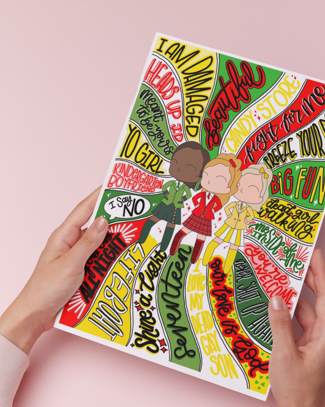 Heathers SWIRL poster - Musical Inspired Glossy Print - Originally Hand Drawn