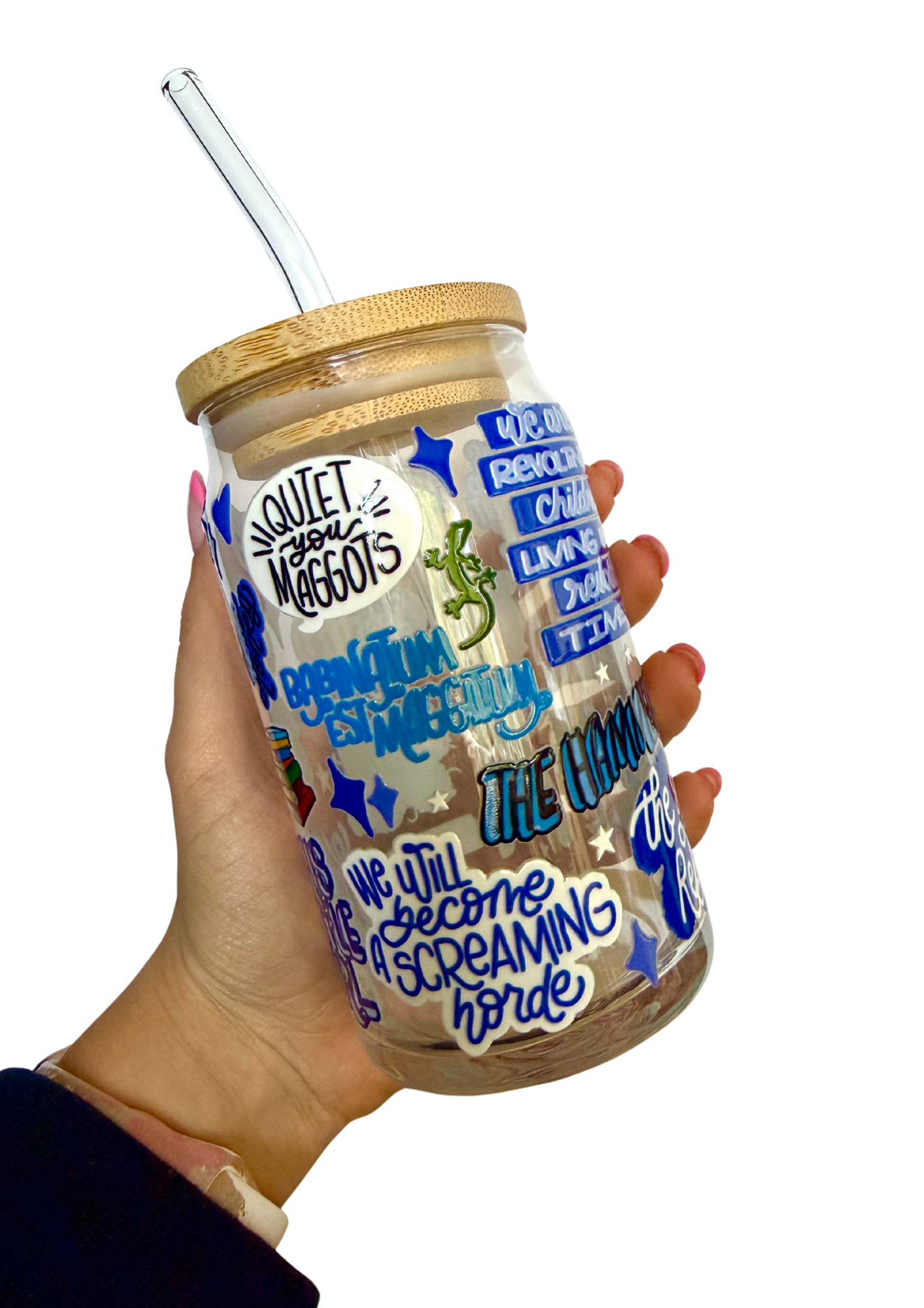 Matilda the Musical Inspired Glass Tumbler Cup with Straw