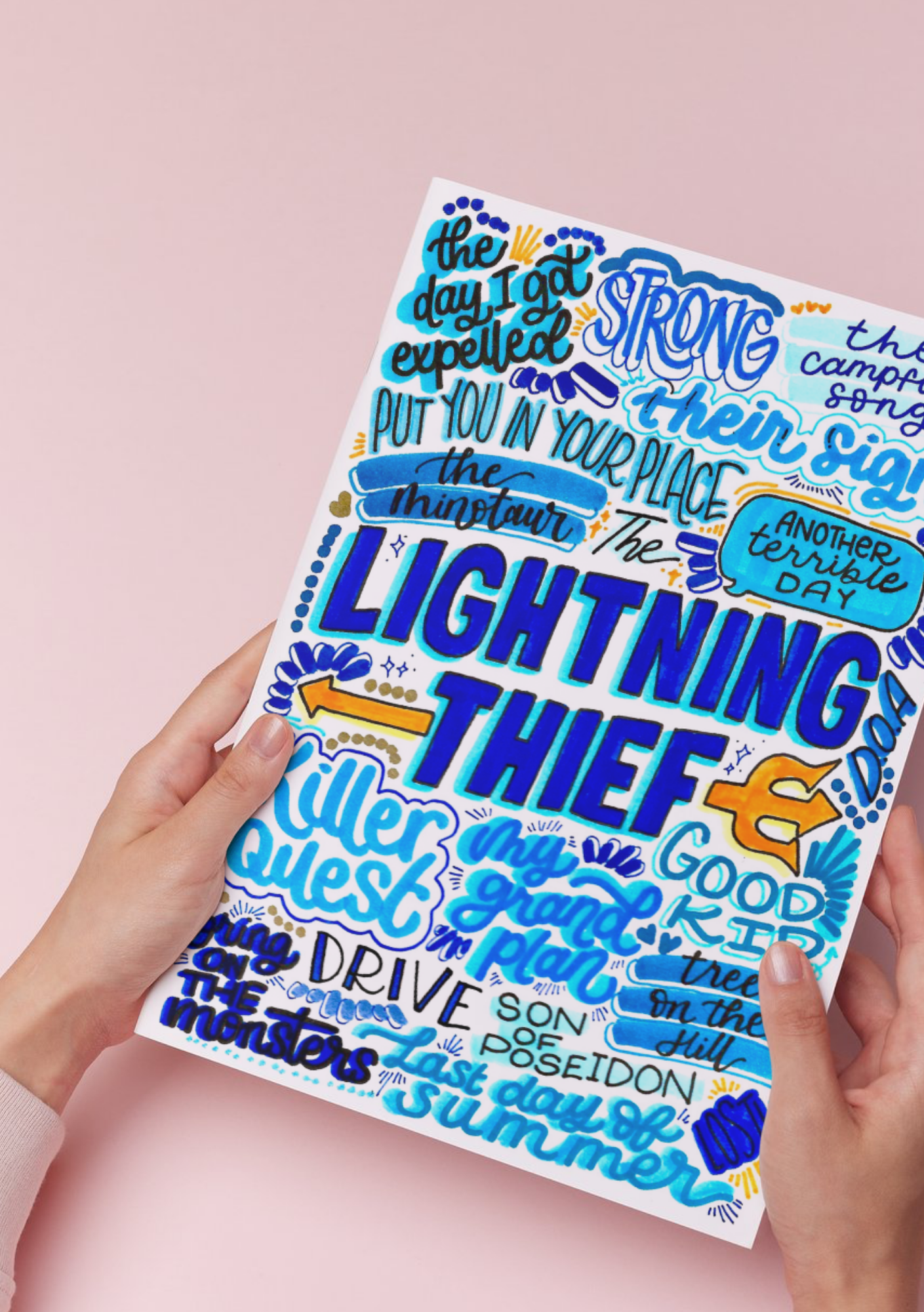 Percy Jackson The Lightning Thief - Musical Inspired Glossy Print - Originally Hand Drawn