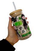 Beetlejuice Musical Inspired Glass Tumbler Cup with Straw