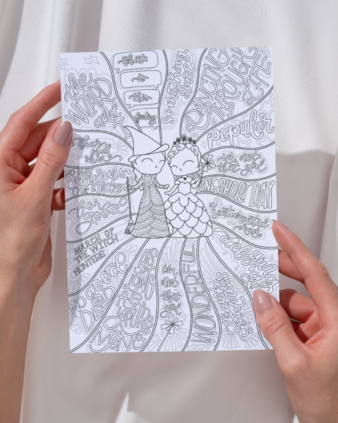 Wicked Colouring Sheet - Musical Inspired gift