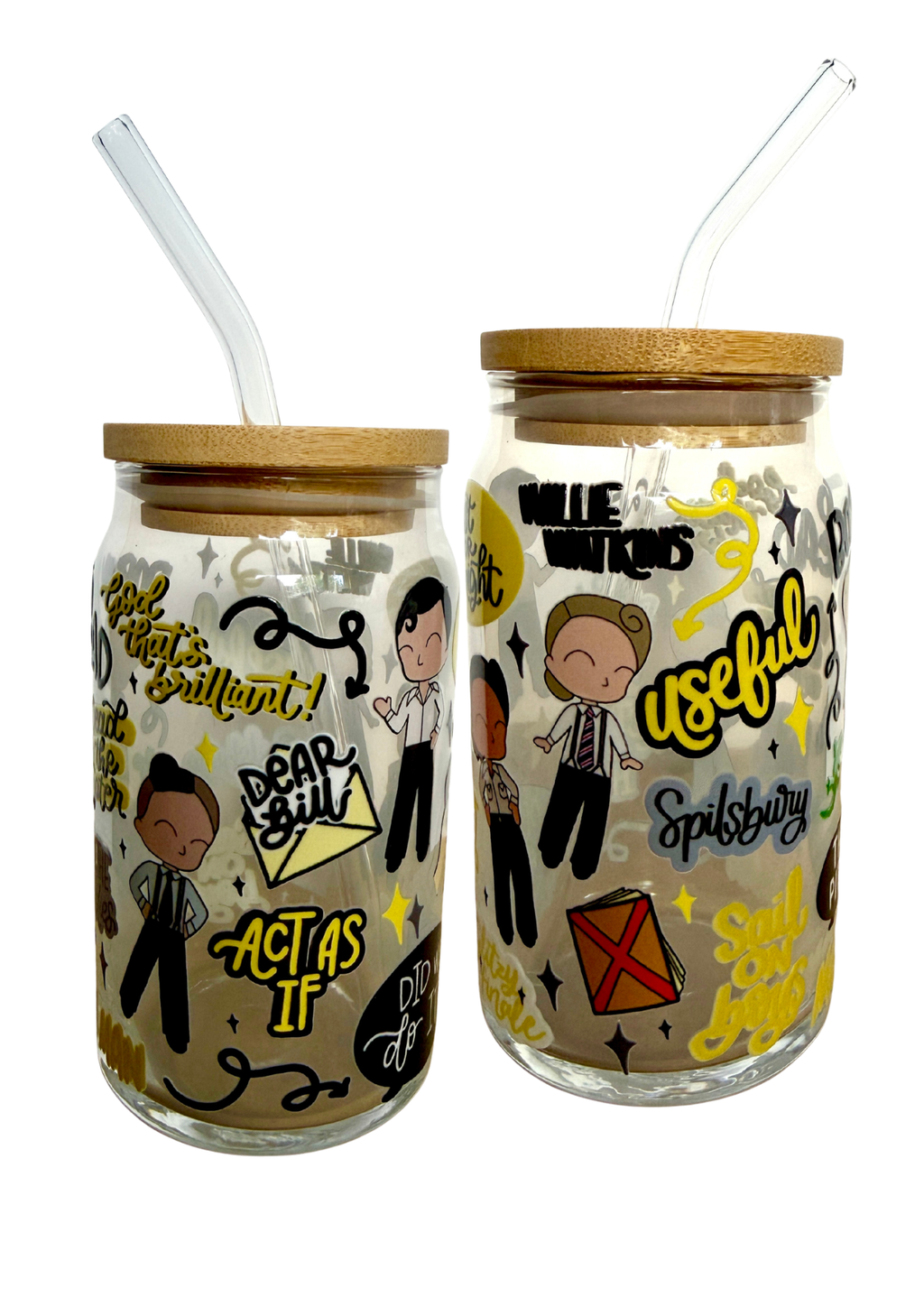 Operation Mincemeat Inspired Glass Tumbler Cup with Straw