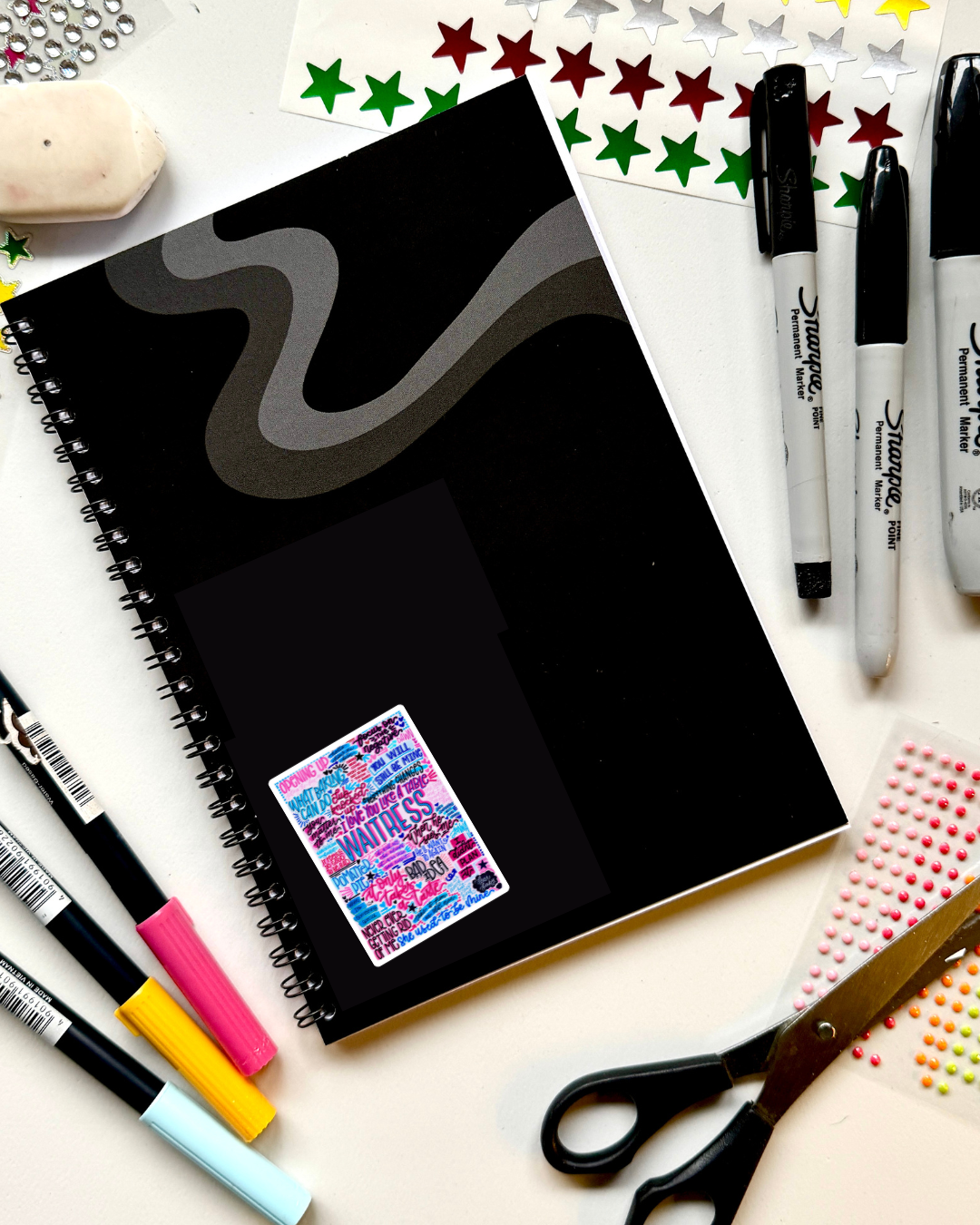 Waitress Inspired Vinyl Poster Sticker – Perfect for Laptops, Water Bottles, Scrapbooks & More