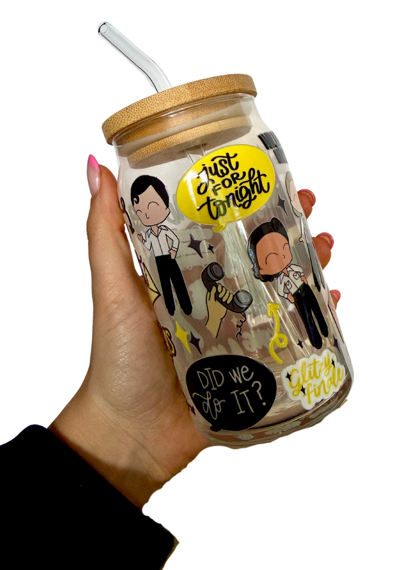 Operation Mincemeat Inspired Glass Tumbler Cup with Straw