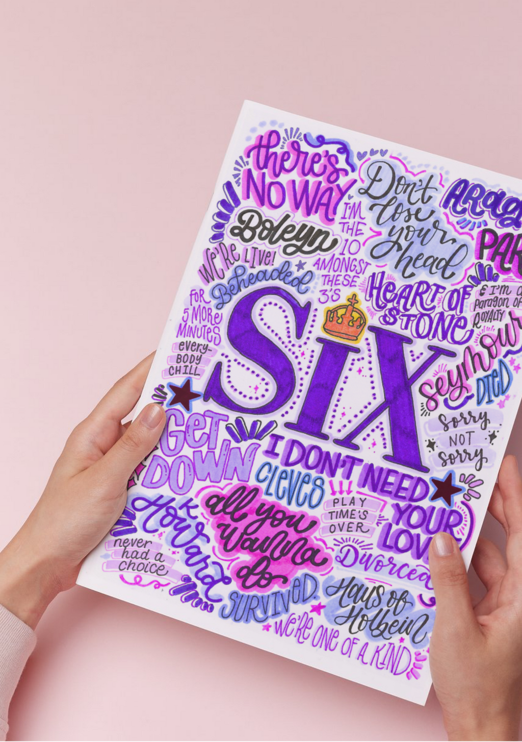 Six - Musical Inspired Glossy Print - Originally Hand Drawn