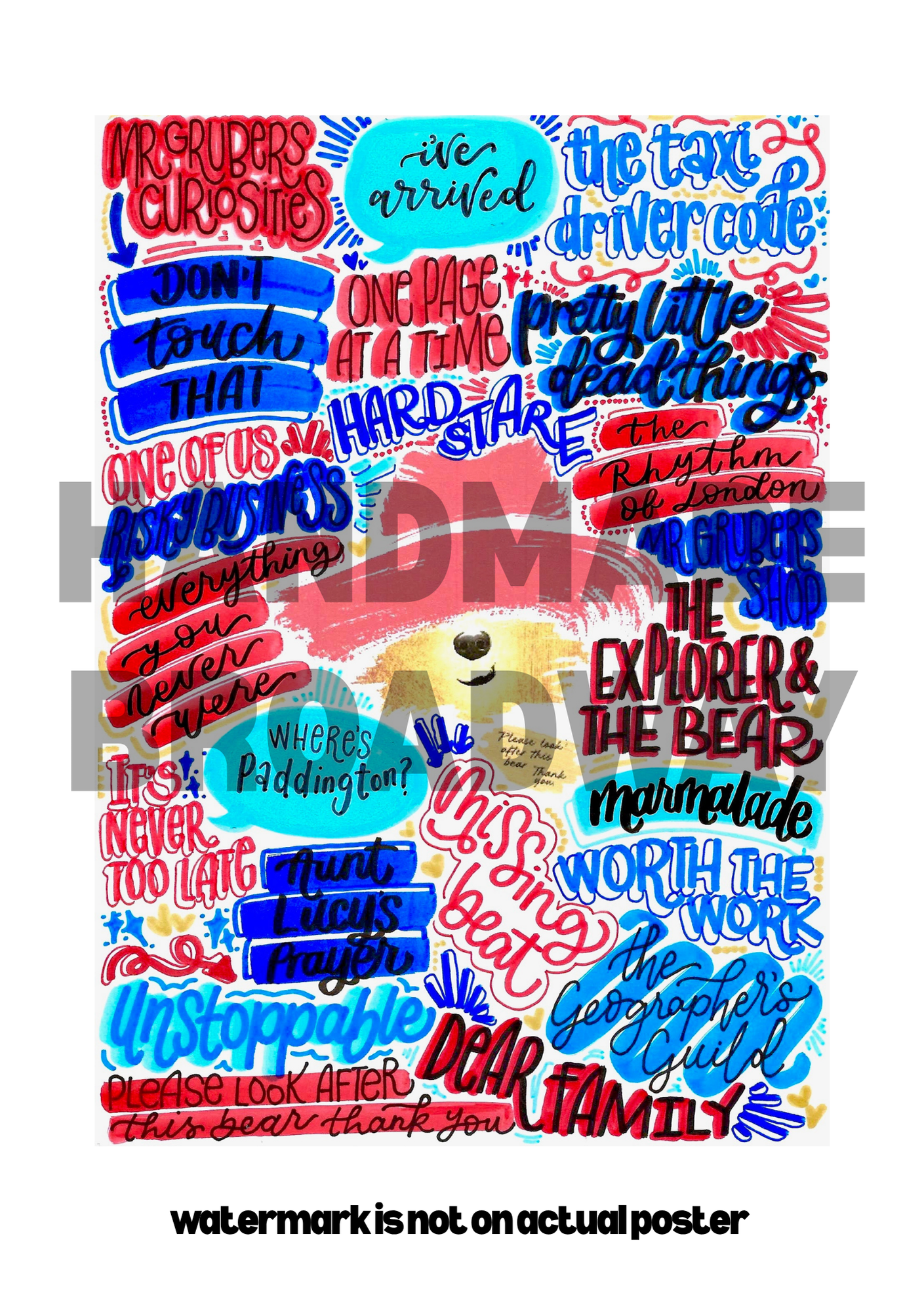 Paddington the Musical - Musical Inspired Glossy Print - Originally Hand Drawn