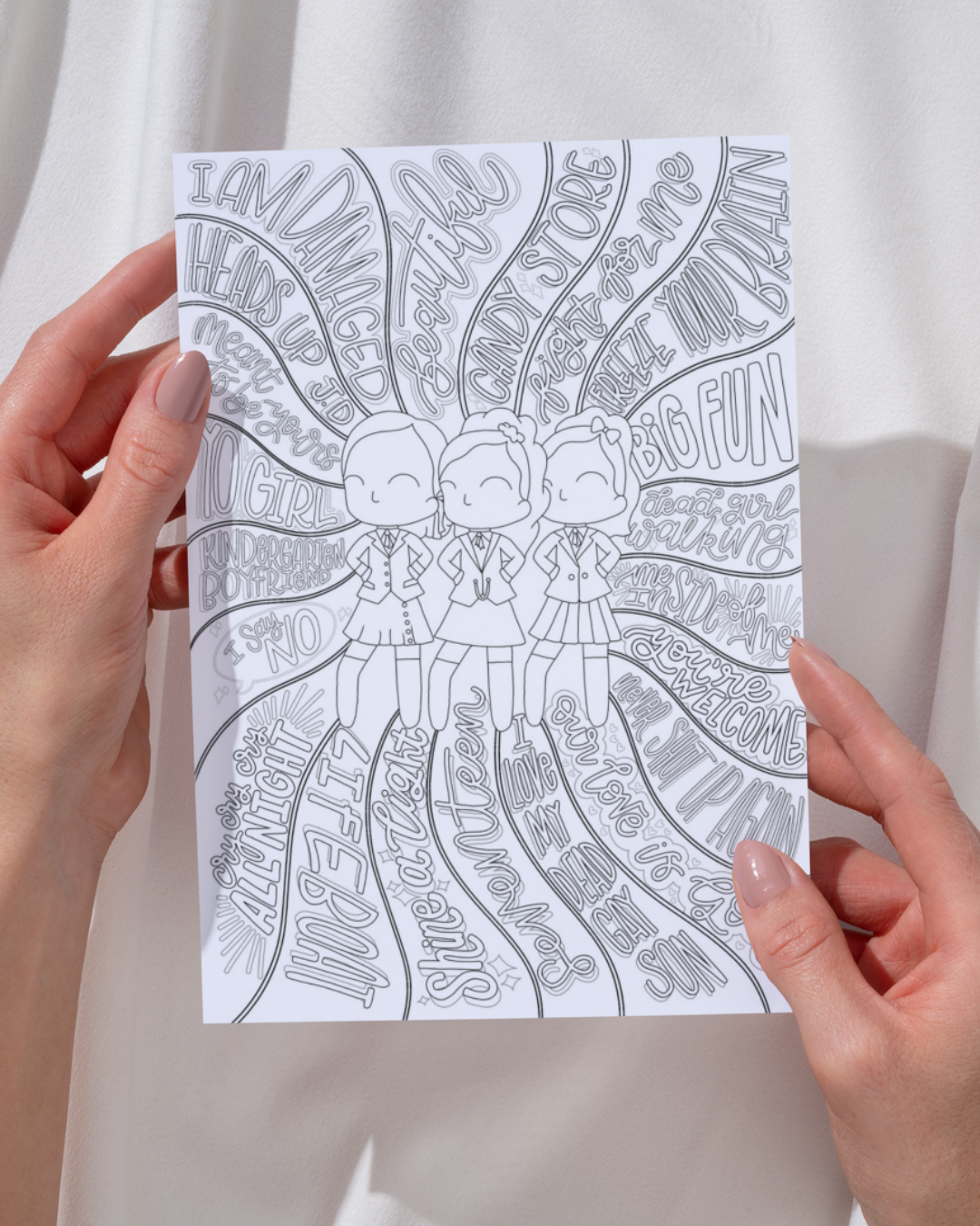 Heathers Colouring Sheet - Musical Inspired gift