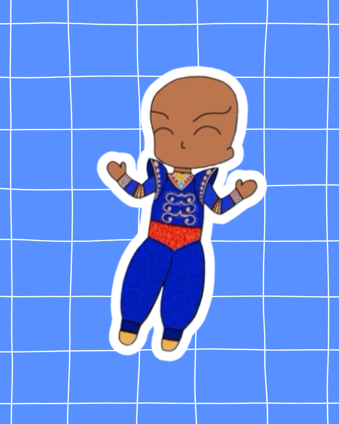 Aladdin the Musical Inspired Vinyl Sticker – Genie | Perfect for Laptops, Water Bottles, Scrapbooks & More