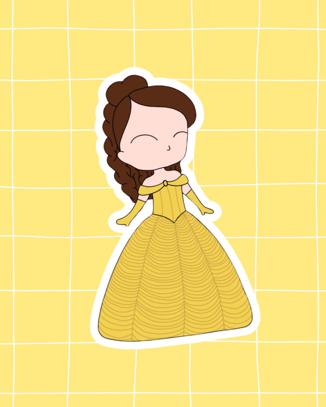 Beauty and the Beast the Musical Inspired Vinyl Sticker – Belle- Ball Gown | Perfect for Laptops, Water Bottles, Scrapbooks & More
