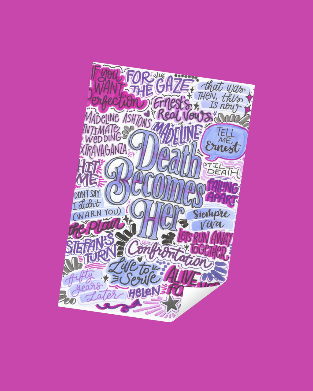 Death Becomes Her Inspired Vinyl Poster Sticker – Perfect for Laptops, Water Bottles, Scrapbooks & More