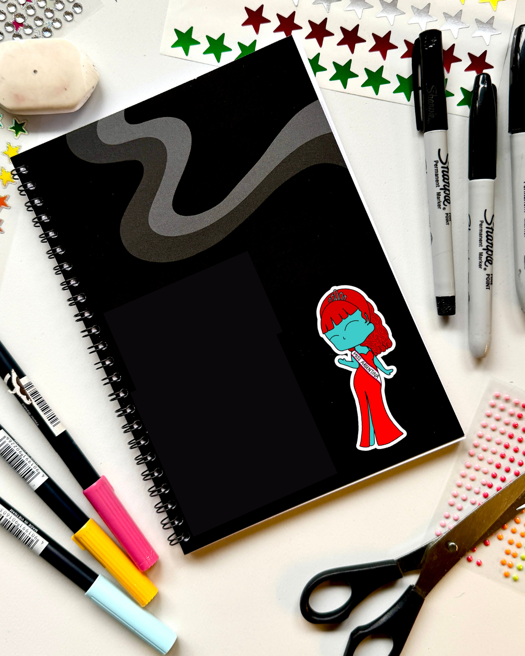 BeetleJuice the Musical Inspired Vinyl Sticker – Miss Argentina | Perfect for Laptops, Water Bottles, Scrapbooks & More