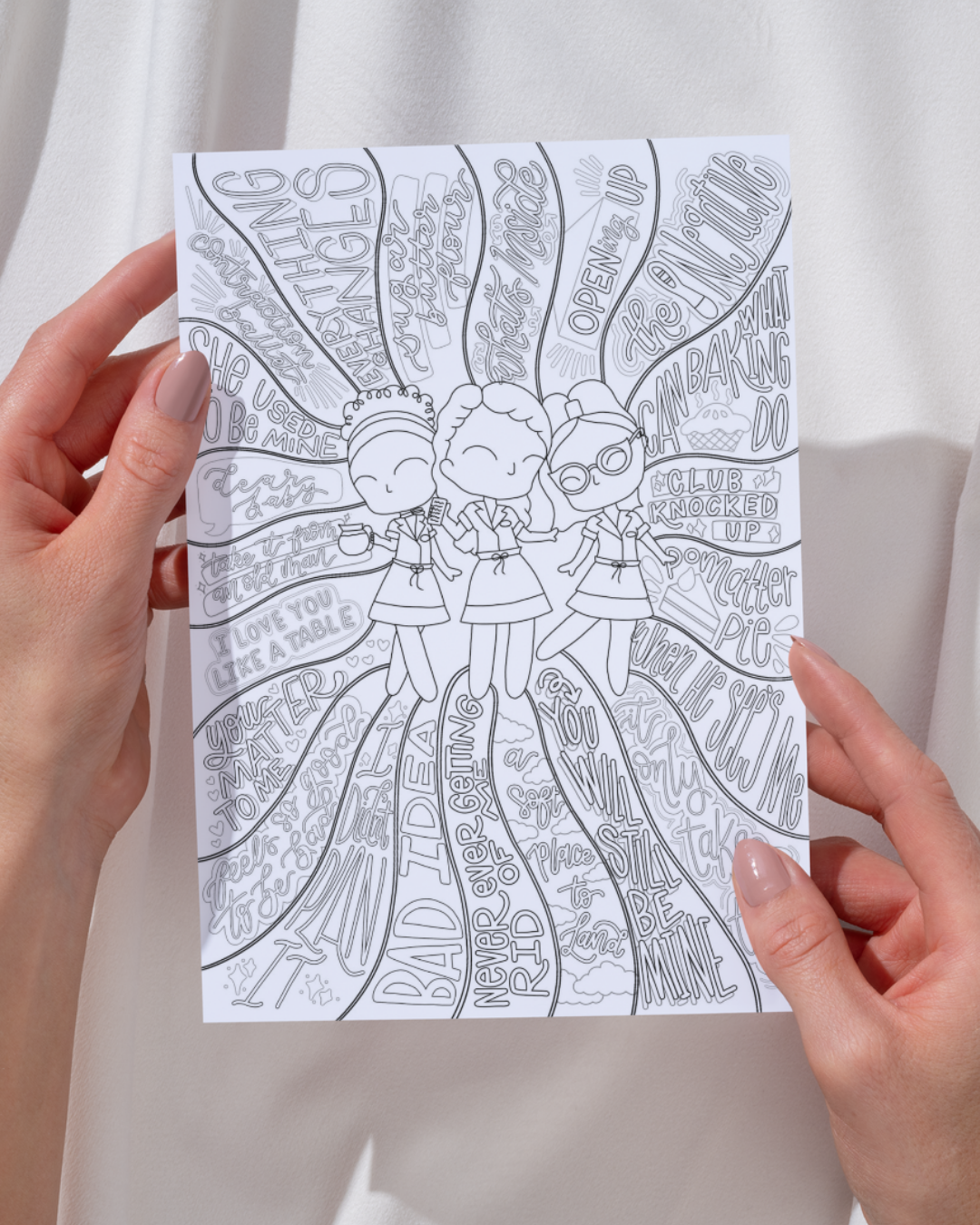 Waitress Colouring Sheet - Musical Inspired gift