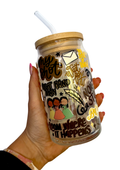 Hamilton Inspired Glass Tumbler Cup with Straw