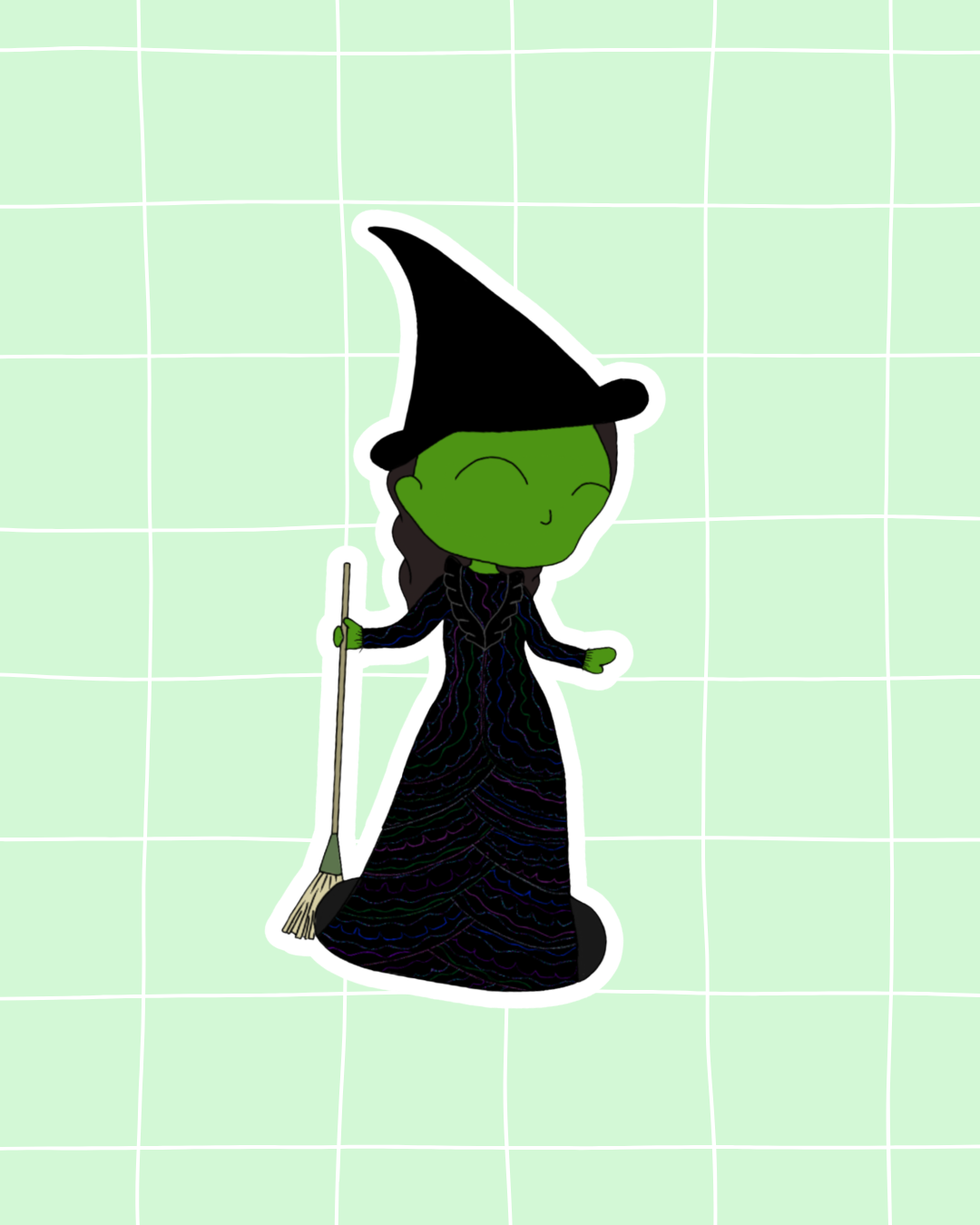 Wicked the Musical Inspired Vinyl Sticker – Elphaba | Perfect for Laptops, Water Bottles, Scrapbooks & More