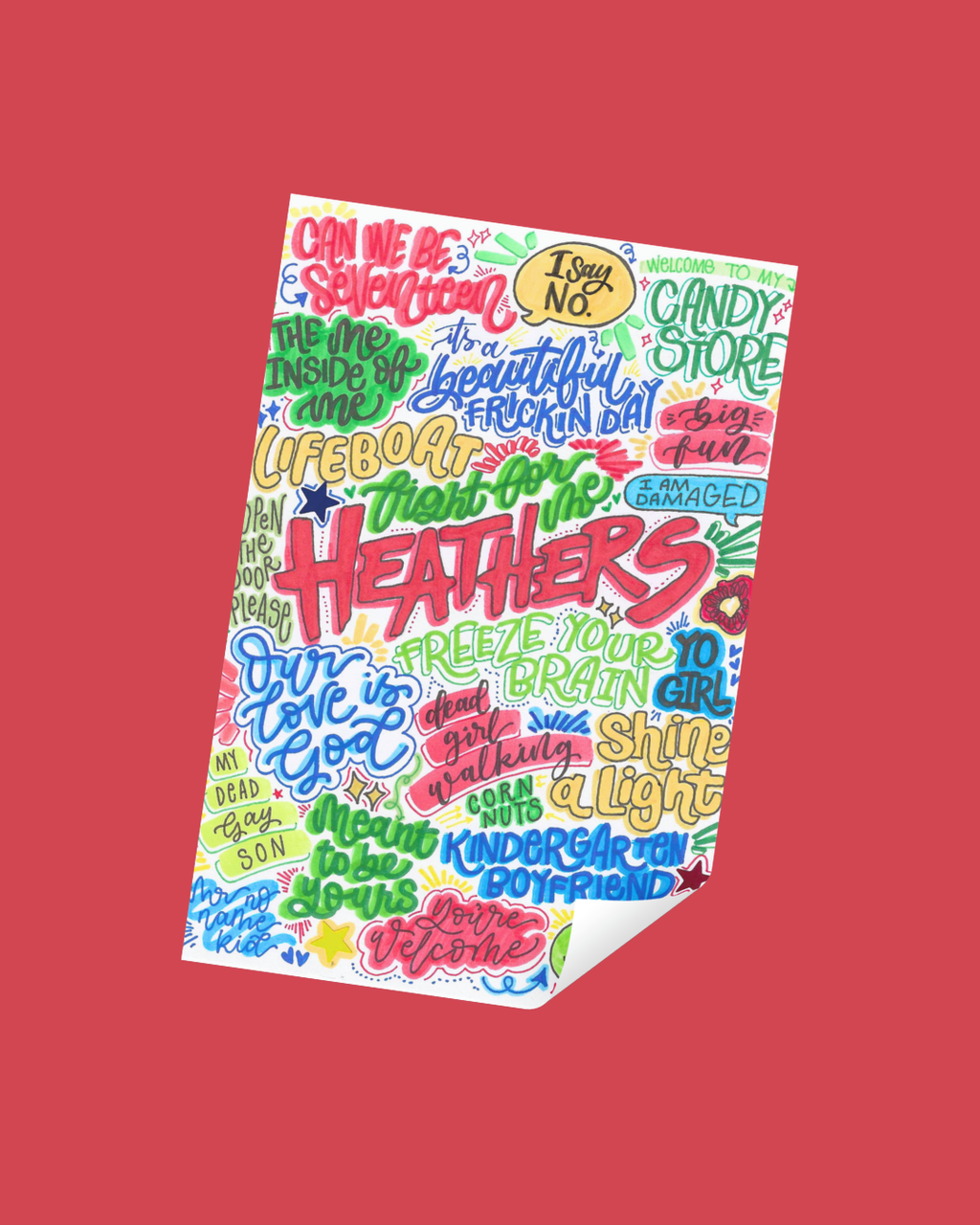 Heathers Musical Inspired Vinyl Poster Sticker – Perfect for Laptops, Water Bottles, Scrapbooks & More