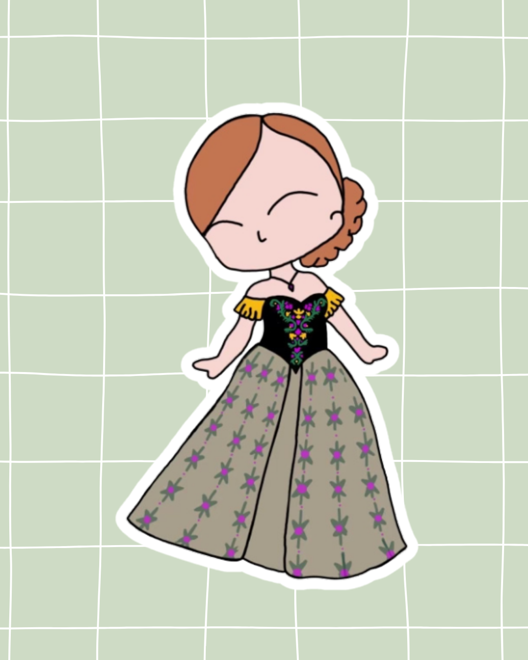 Frozen the Musical Inspired Vinyl Sticker – Anna- Coronation | Perfect for Laptops, Water Bottles, Scrapbooks & More