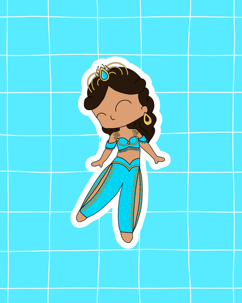 Aladdin the Musical Inspired Vinyl Sticker – Jasmine | Perfect for Laptops, Water Bottles, Scrapbooks & More