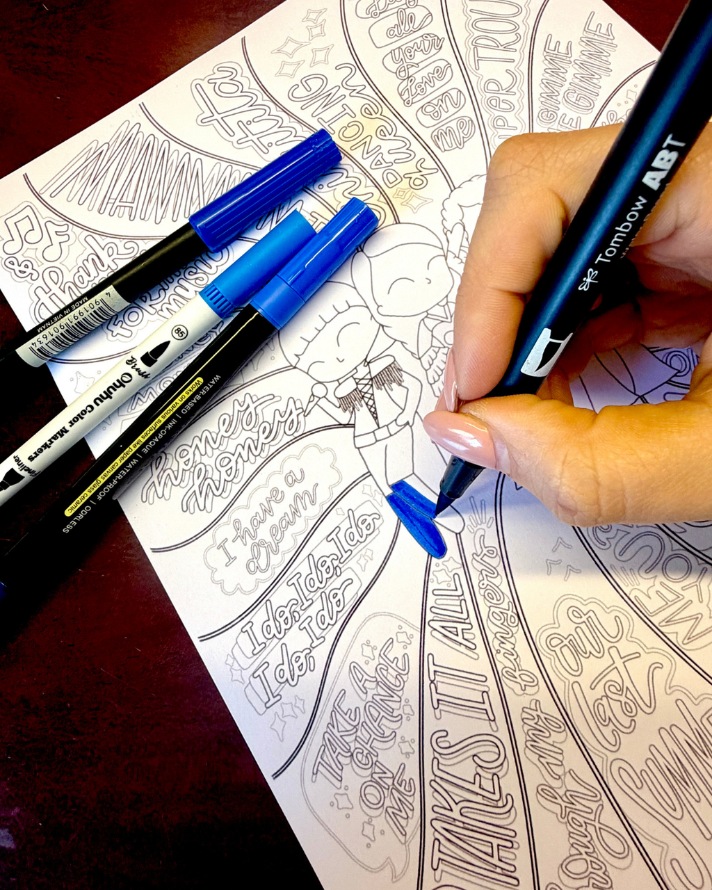 Mamma Mia Colouring Sheet - Musical Inspired gift