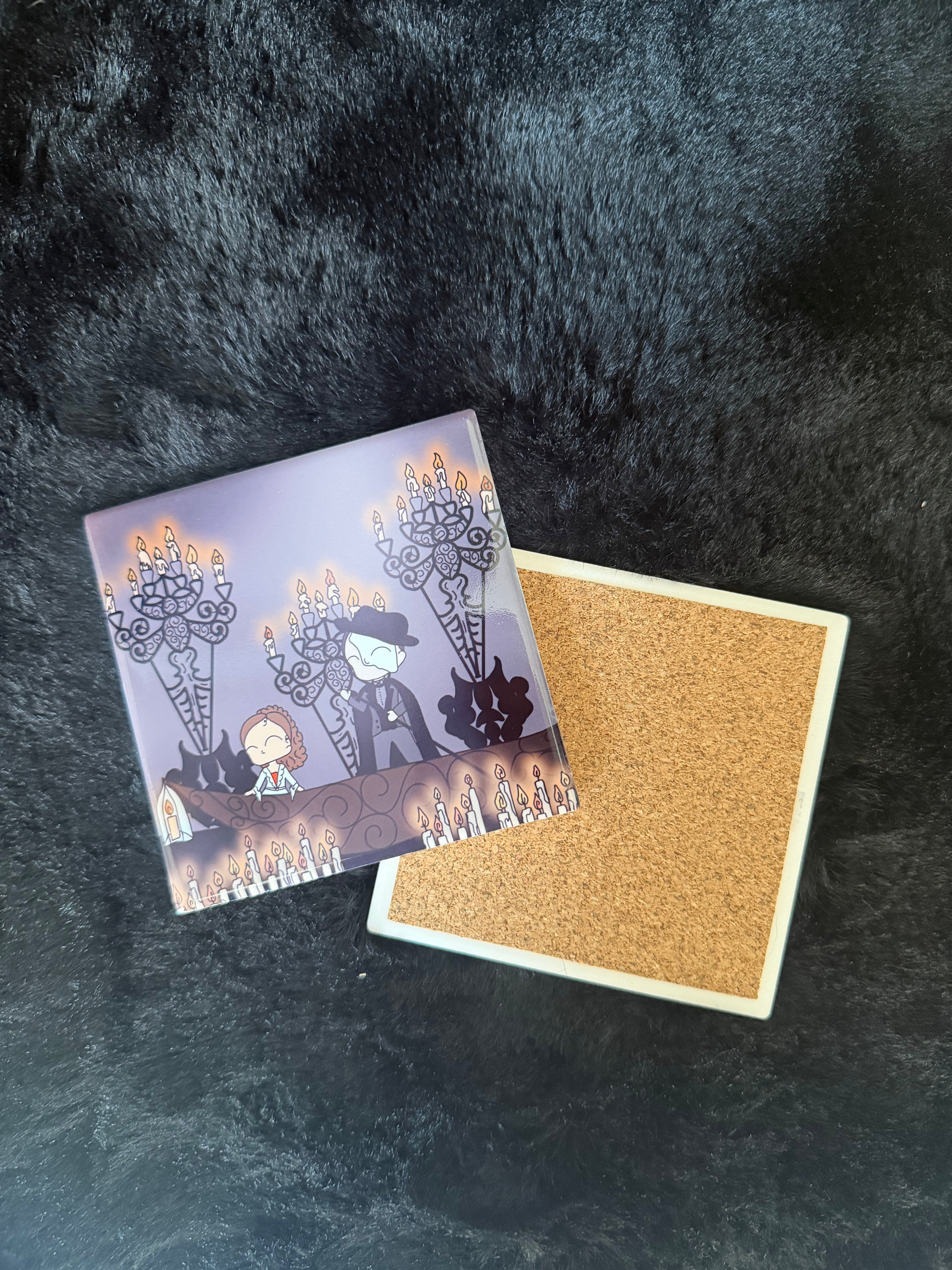 Phantom of the Opera Inspired Hand Pressed Coaster