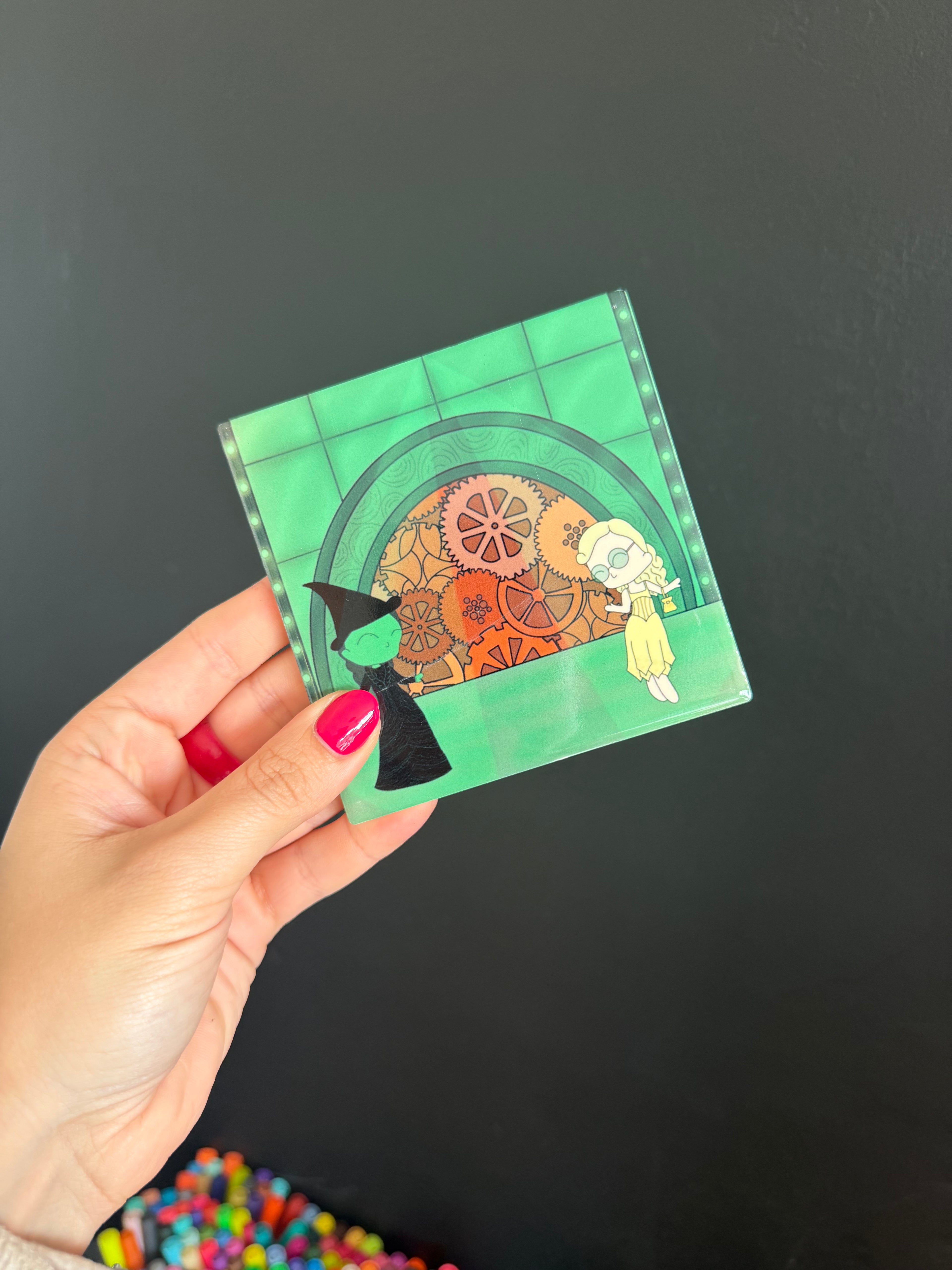 Wicked the Musical Inspired Hand Pressed Coaster