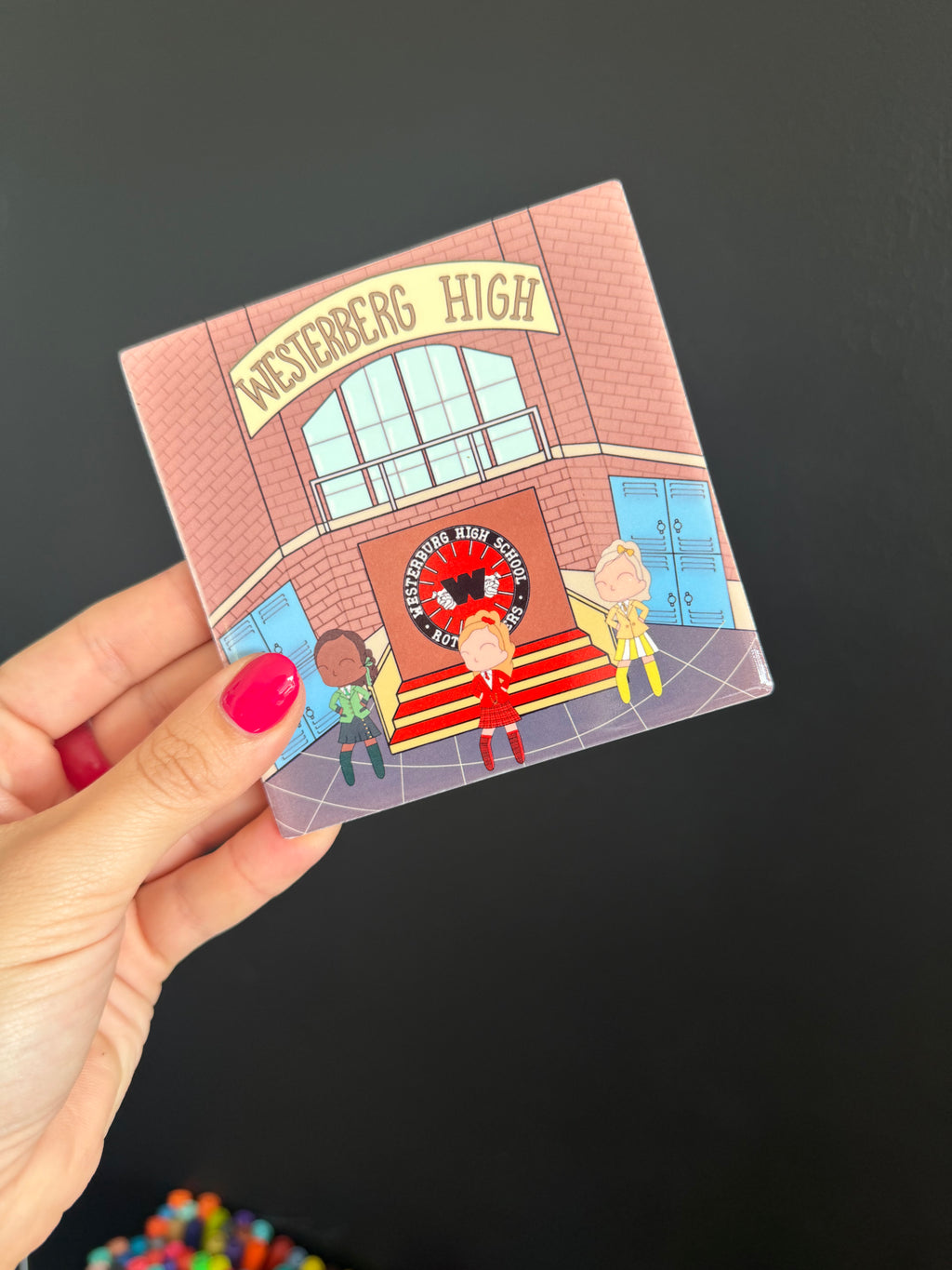 Heathers Inspired Hand Pressed Coaster