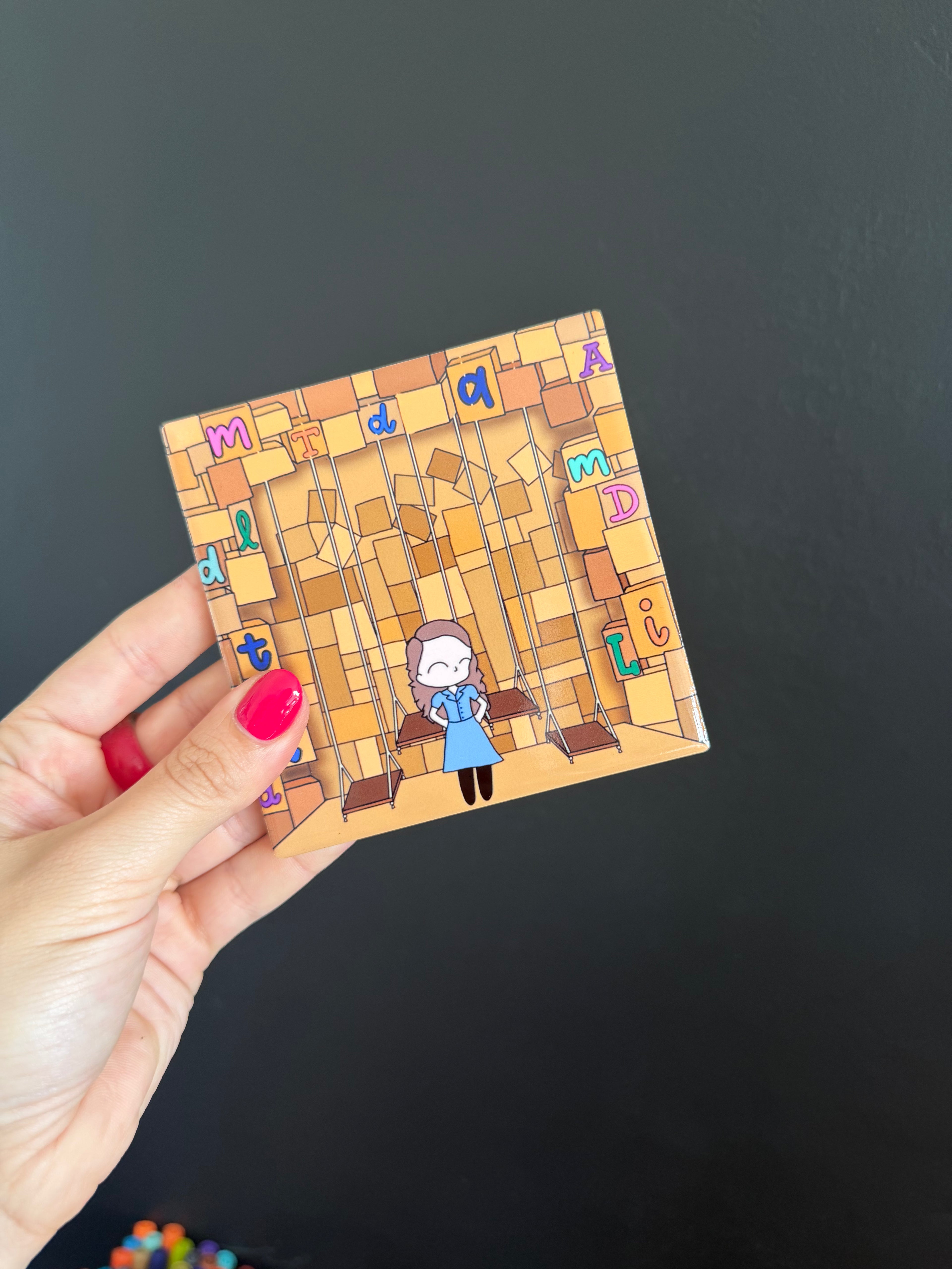 Matilda Inspired Hand Pressed Coaster