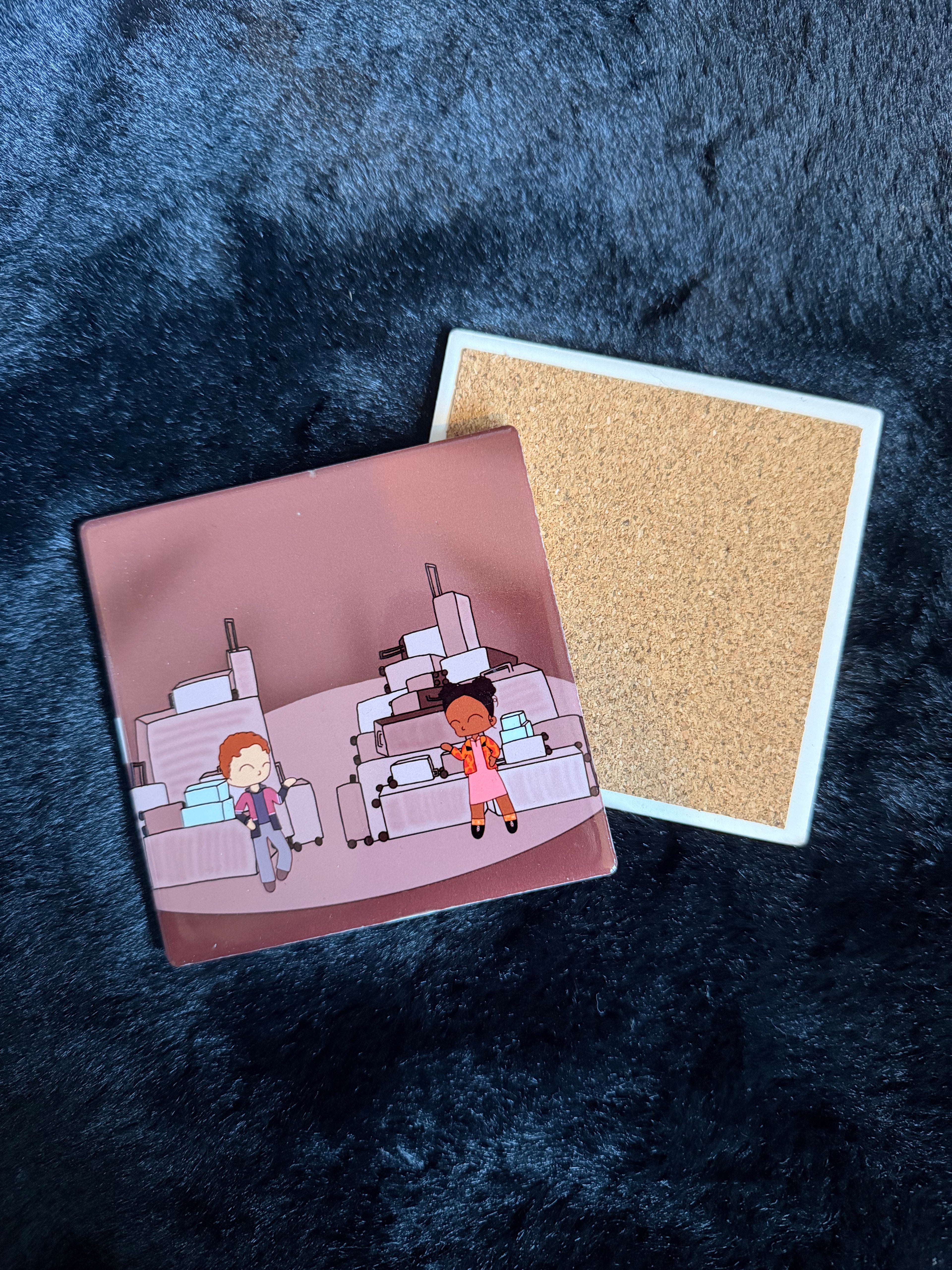Two Strangers the Musical Inspired Hand Pressed Coaster