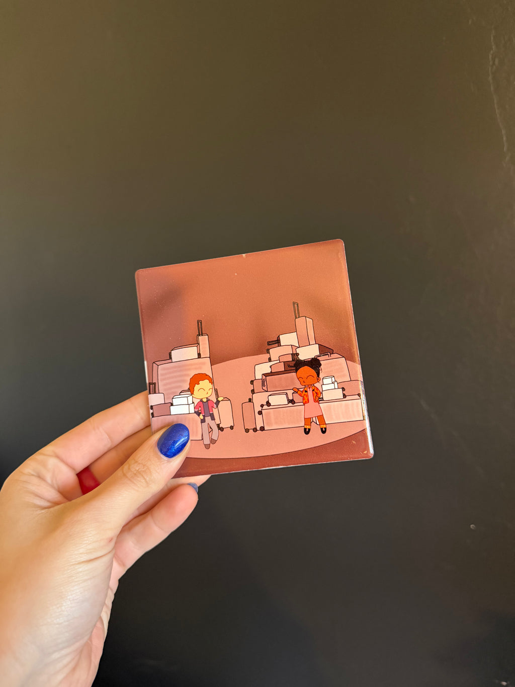 Two Strangers the Musical Inspired Hand Pressed Coaster