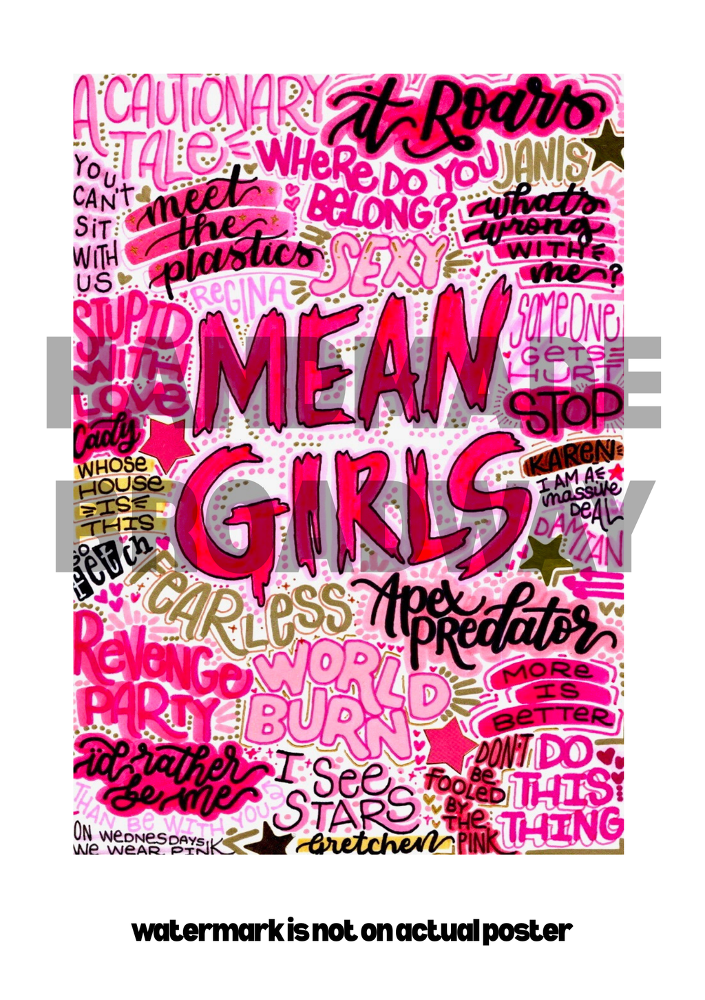 Mean Girls - Musical Inspired Glossy Print - Originally Hand Drawn