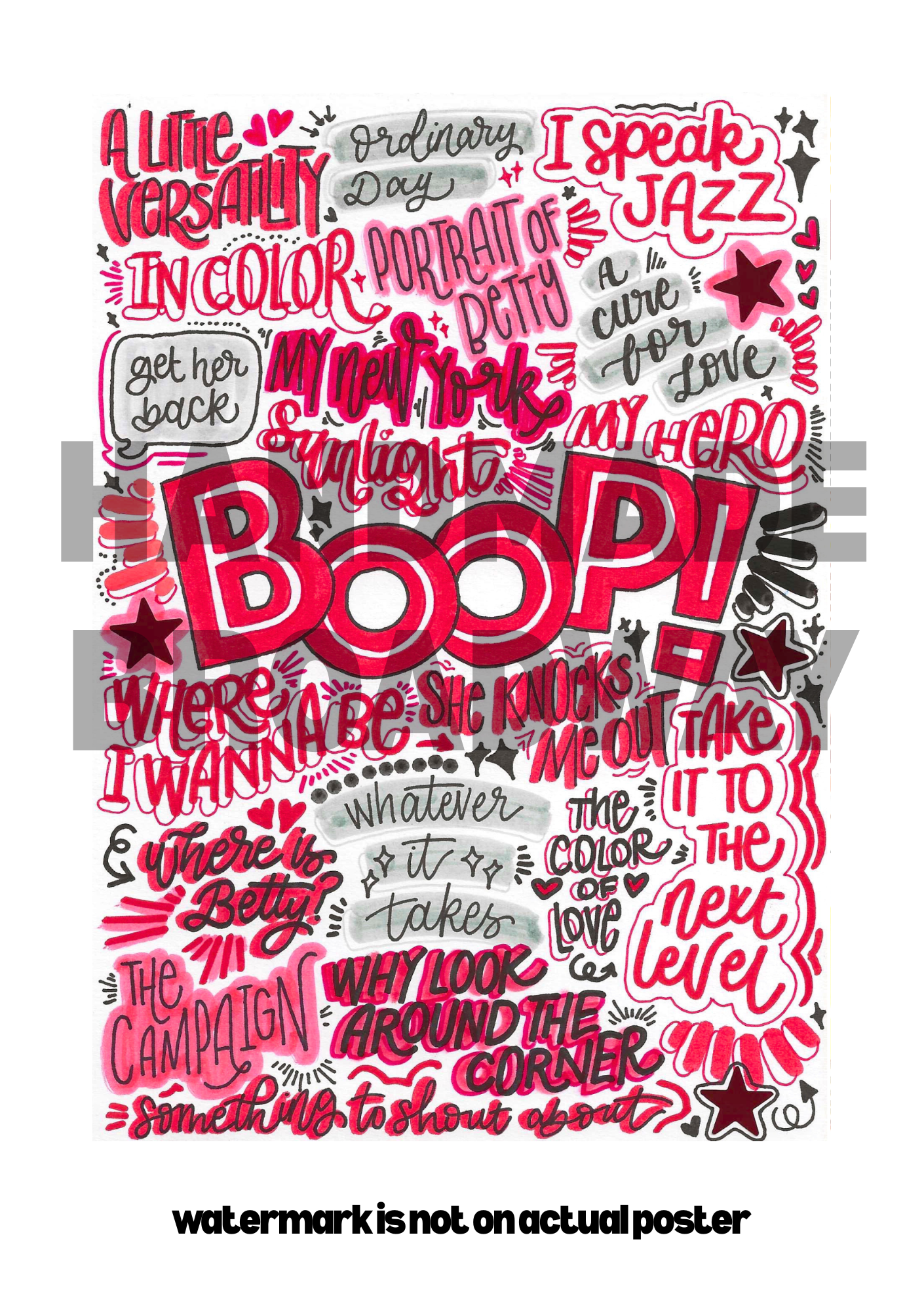 Mean Girls SWIRL poster- Musical Inspired Glossy Print - Originally Hand Drawn