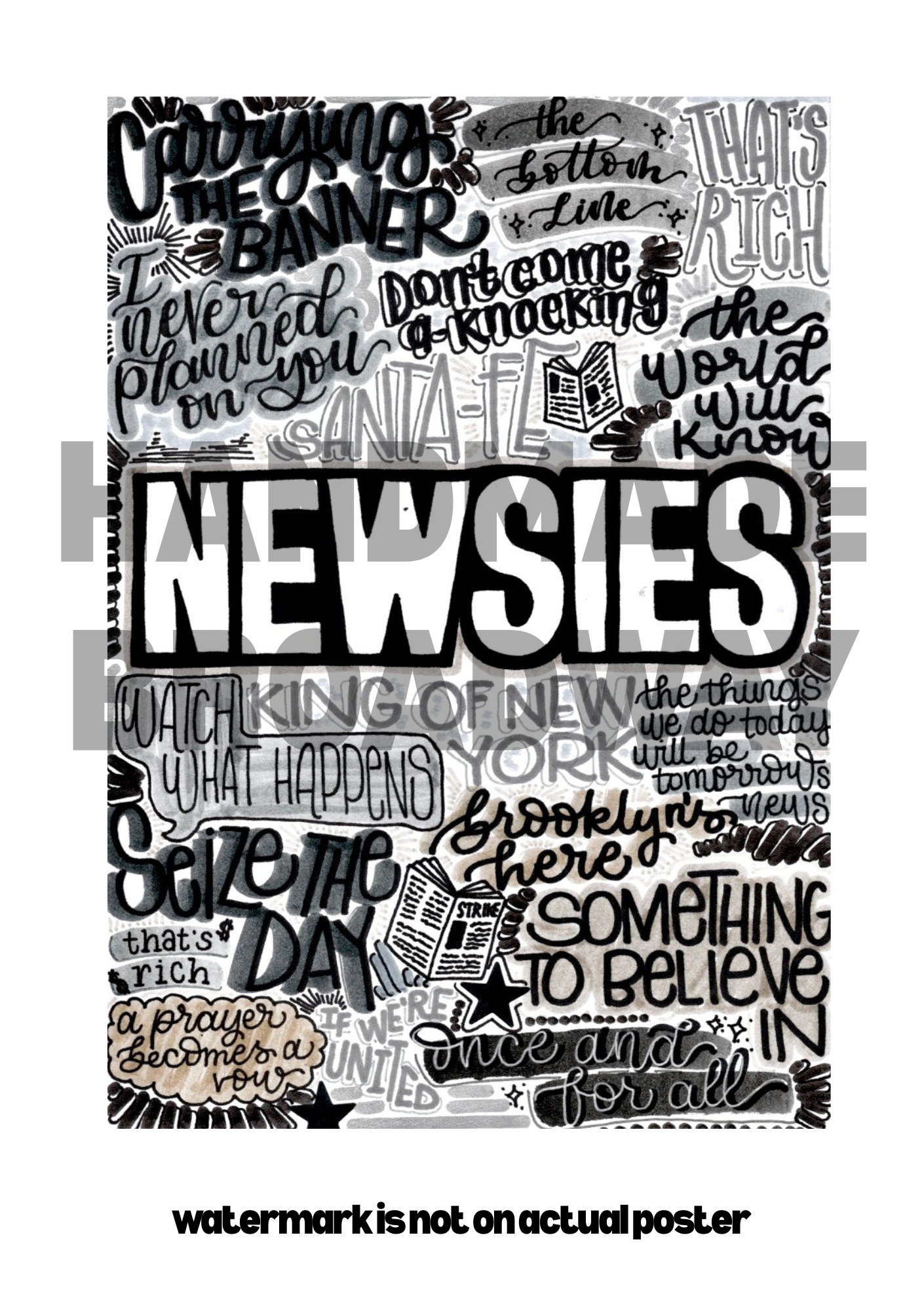 Newsies- Musical Inspired Glossy Print - Originally Hand Drawn