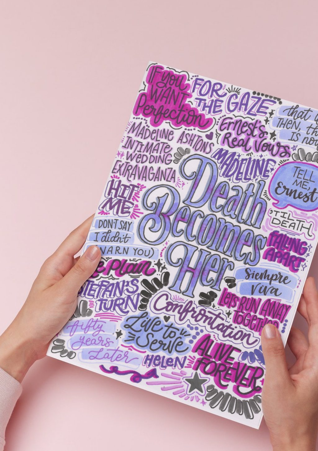 Death Becomes Her- Musical Inspired Glossy Print - Originally Hand Drawn