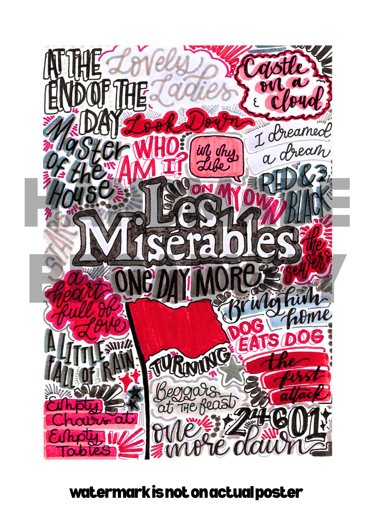 Les Misérables- Musical Inspired Glossy Print - Originally Hand Drawn