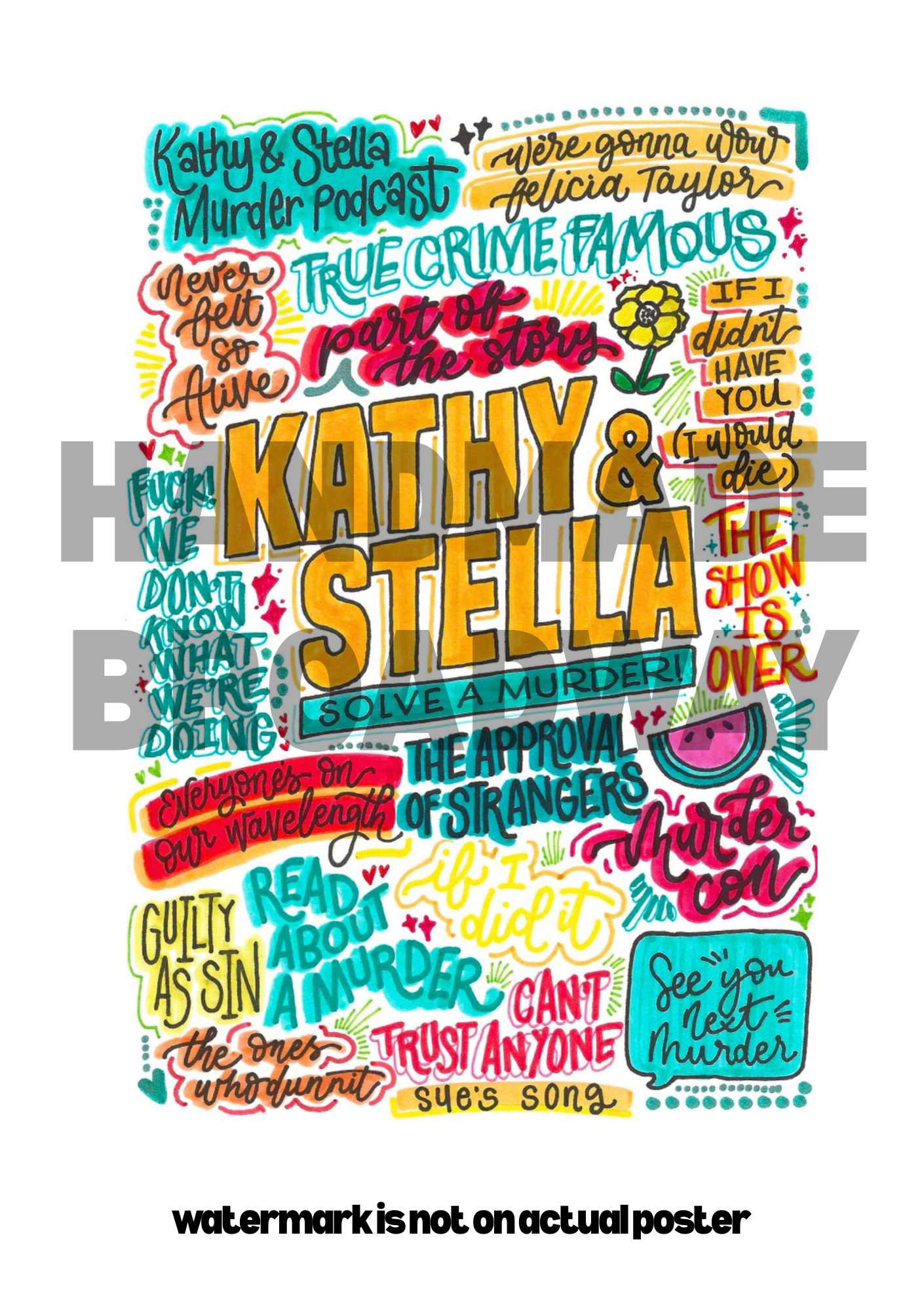 Kathy and Stella- Musical Inspired Glossy Print - Originally Hand Drawn