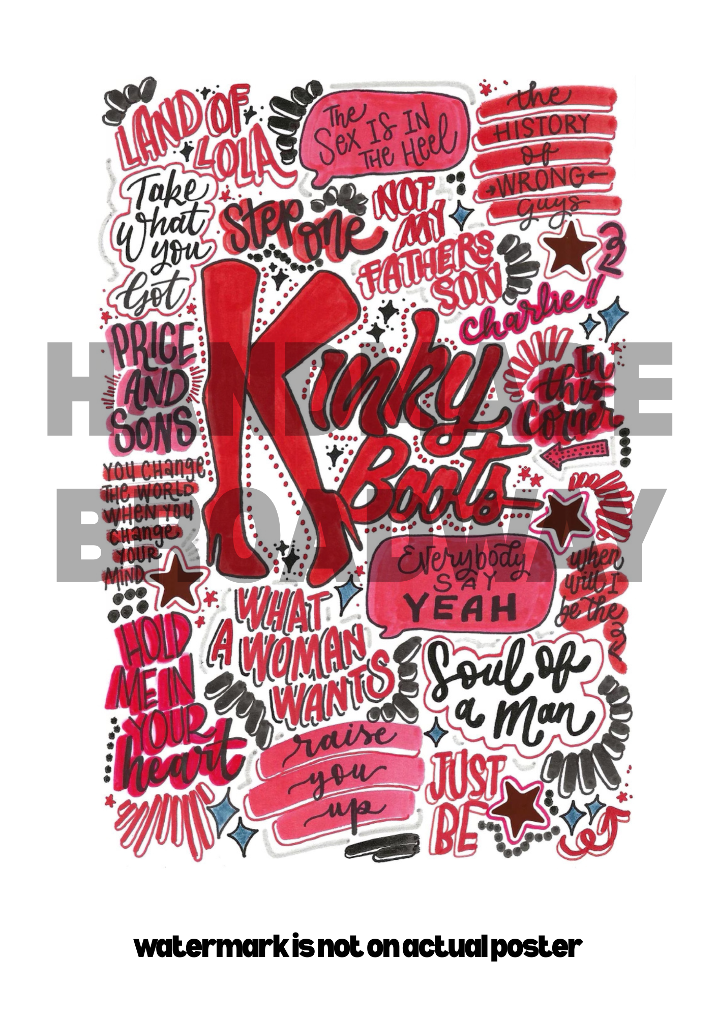 Kinky Boots- Musical Inspired Glossy Print - Originally Hand Drawn